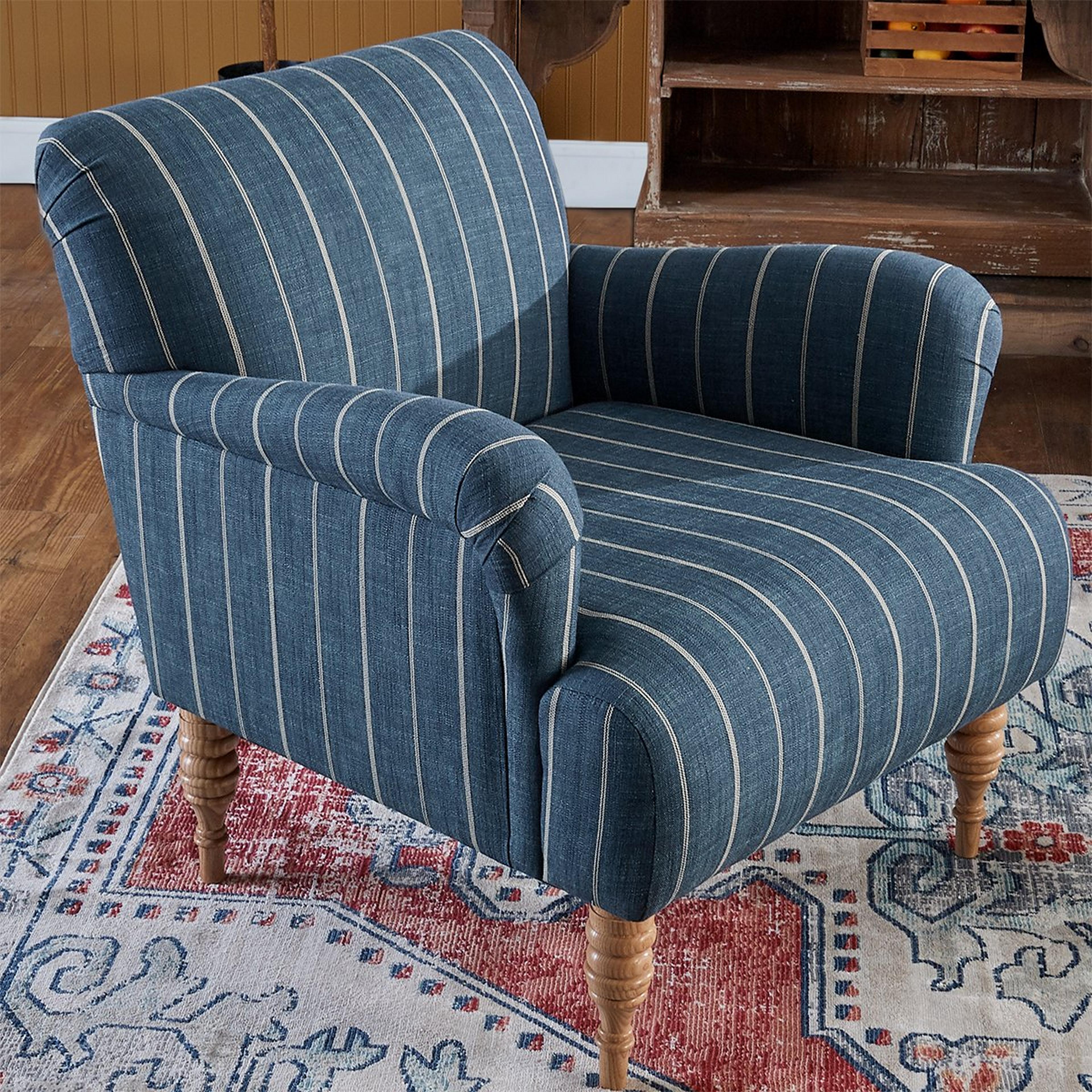 A Pinstriped Cozy Arm Chair with undefined color