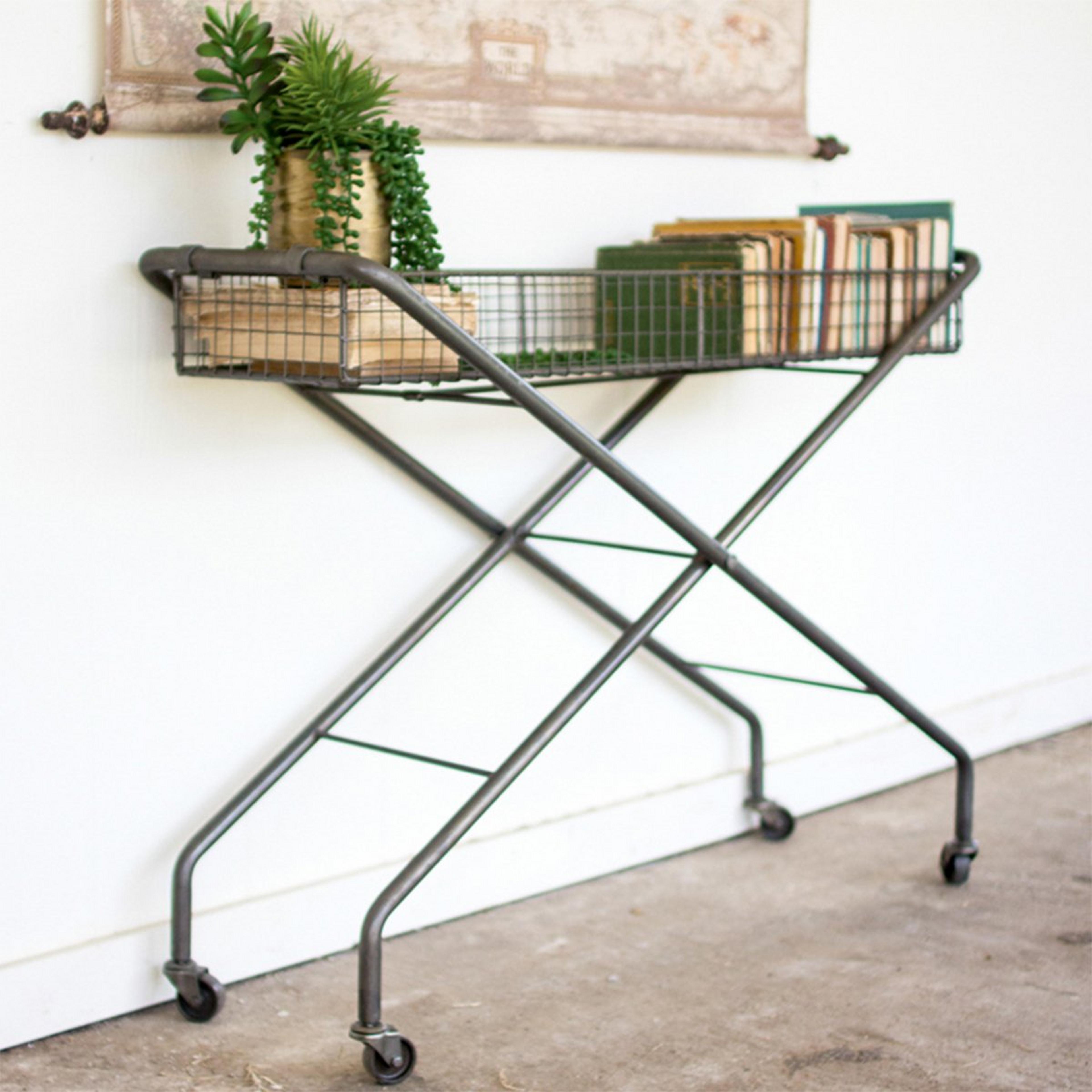 Rolling Basket Utility Console