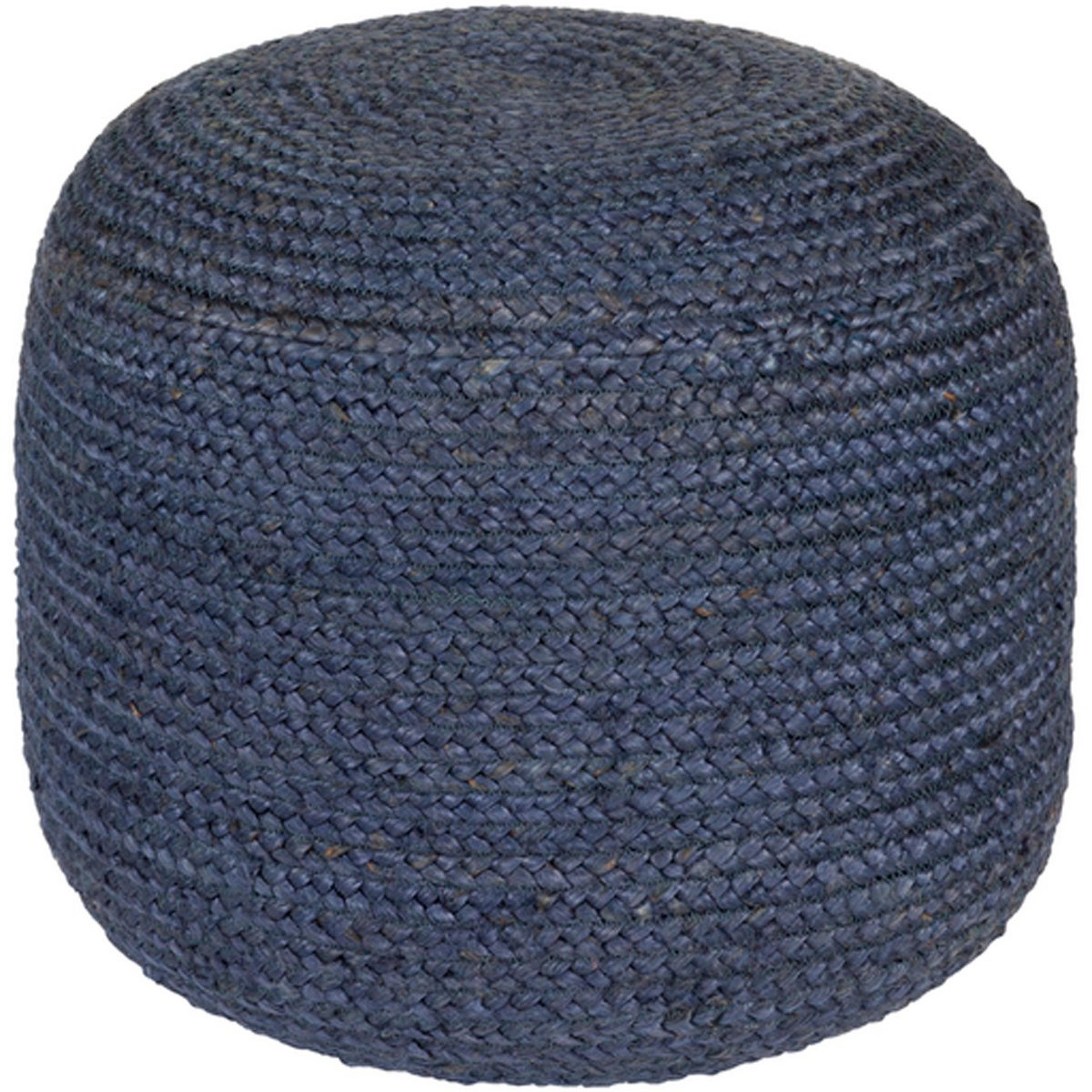 A Braided Pouf with Navy color