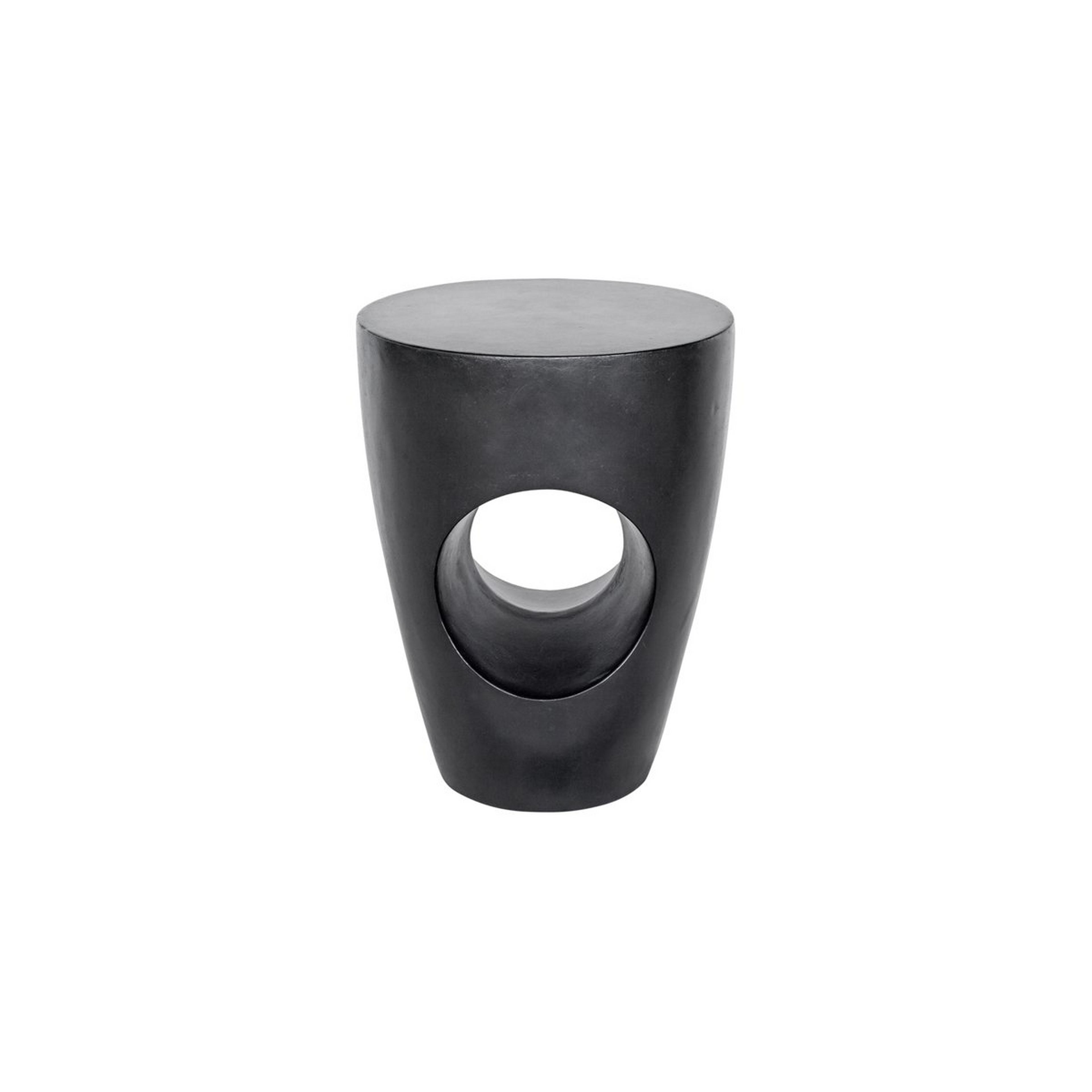A Concrete Void Indoor / Outdoor Stool with Black Concrete color