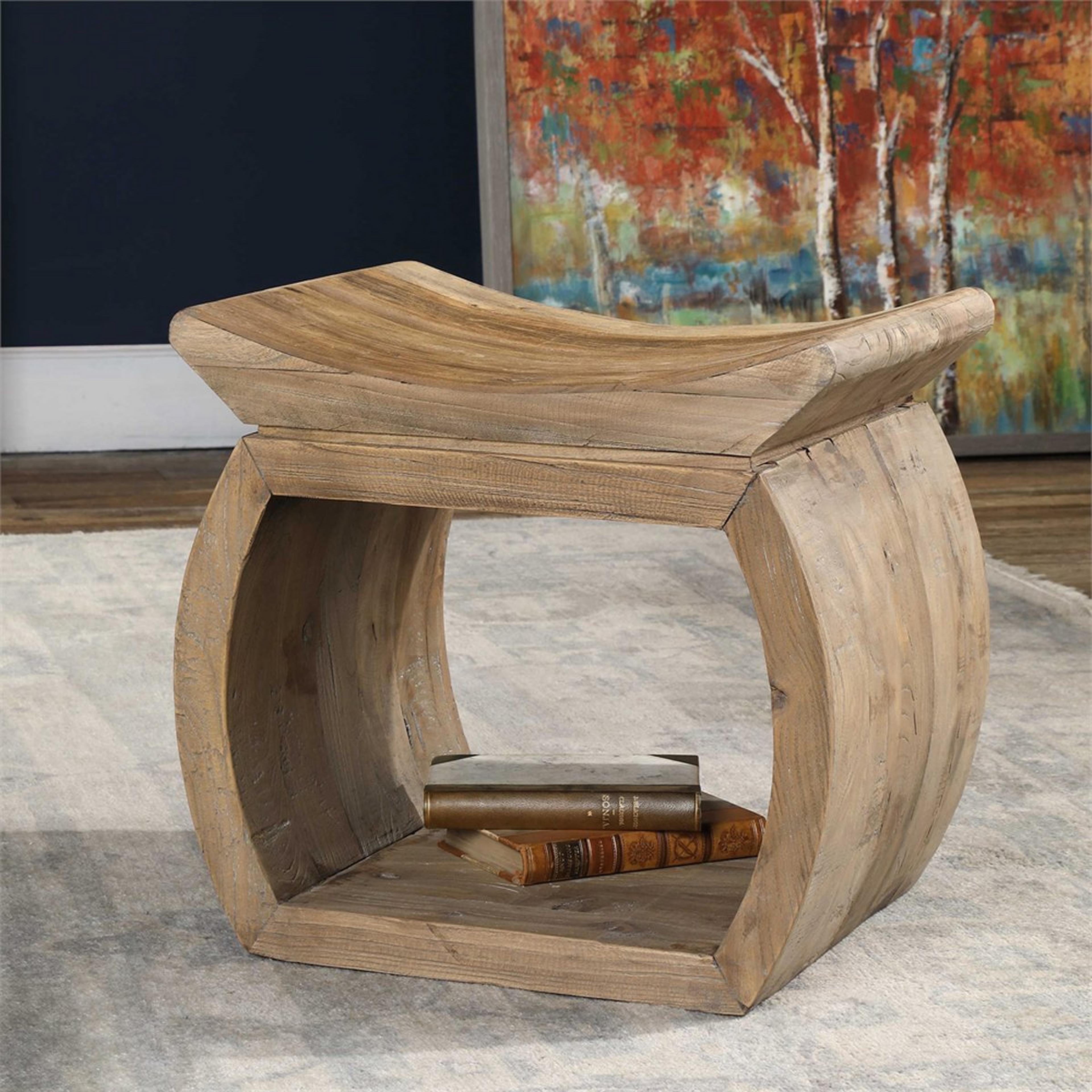 Light Wood Accent Stool