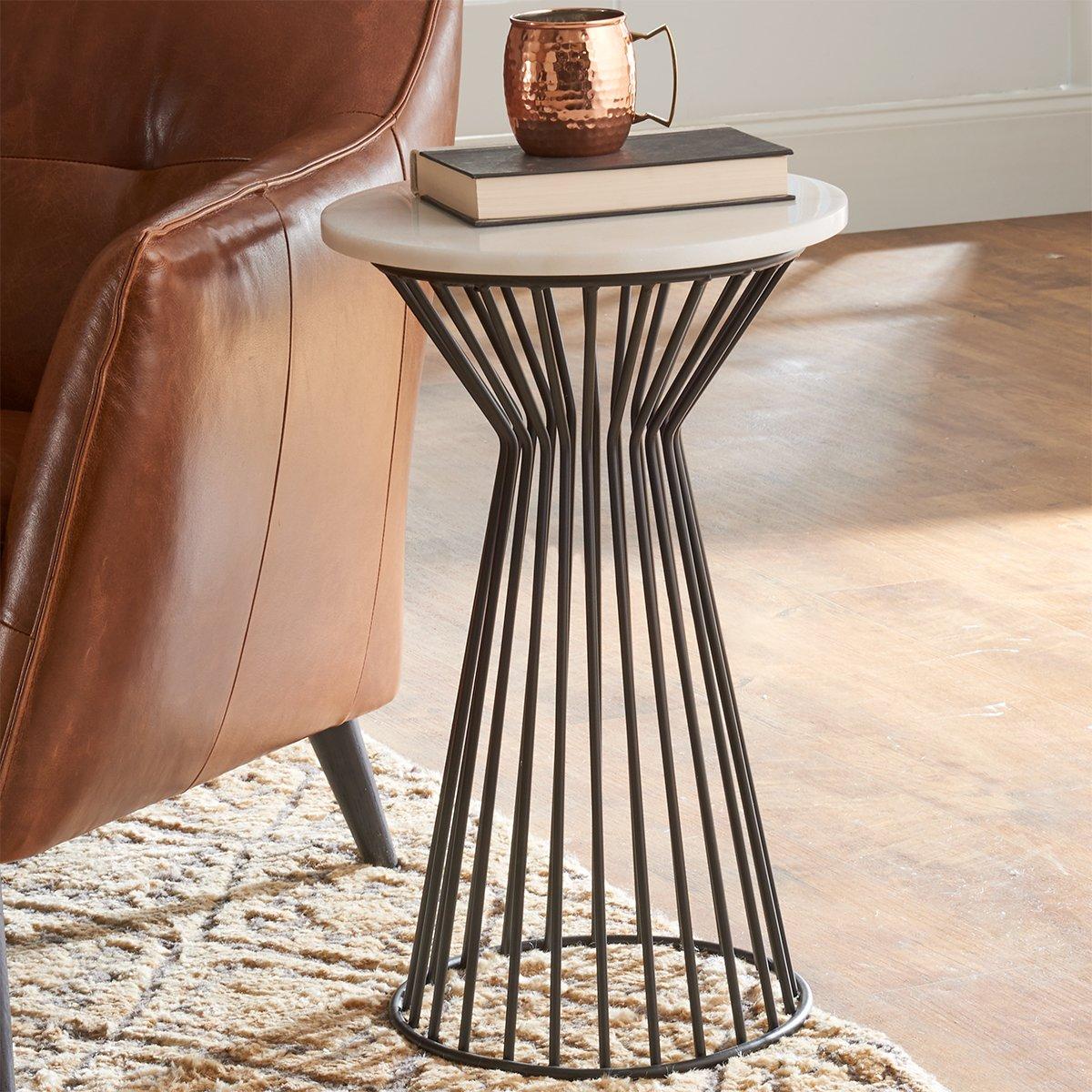 Hourglass Cage Accent Table
