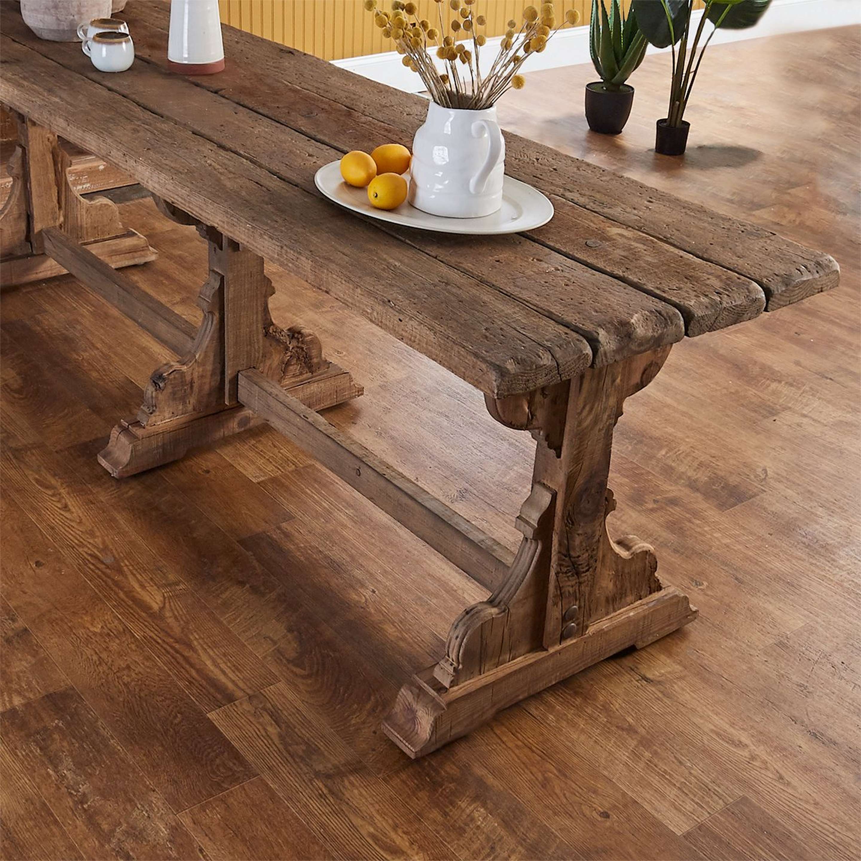 A Heirloom Farm Table with Light Reclaimed Wood color