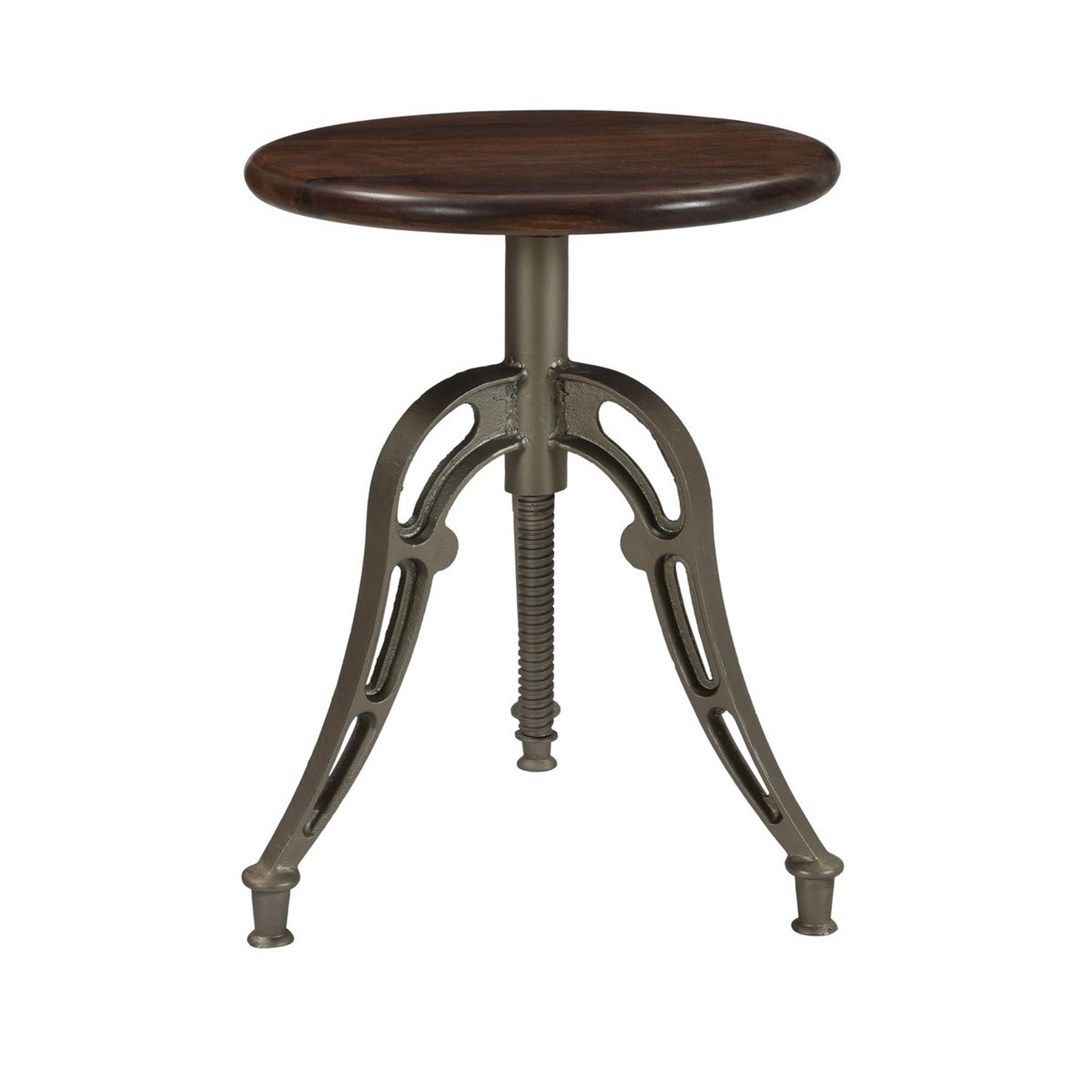 A Urban Robinson Stool with Antique Silver / Wood color