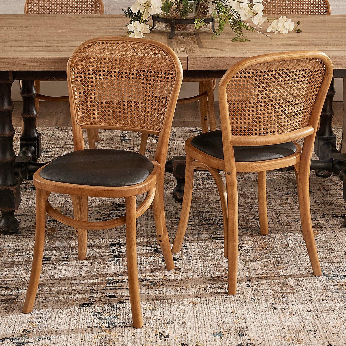 Luca beech and discount rattan dining chair