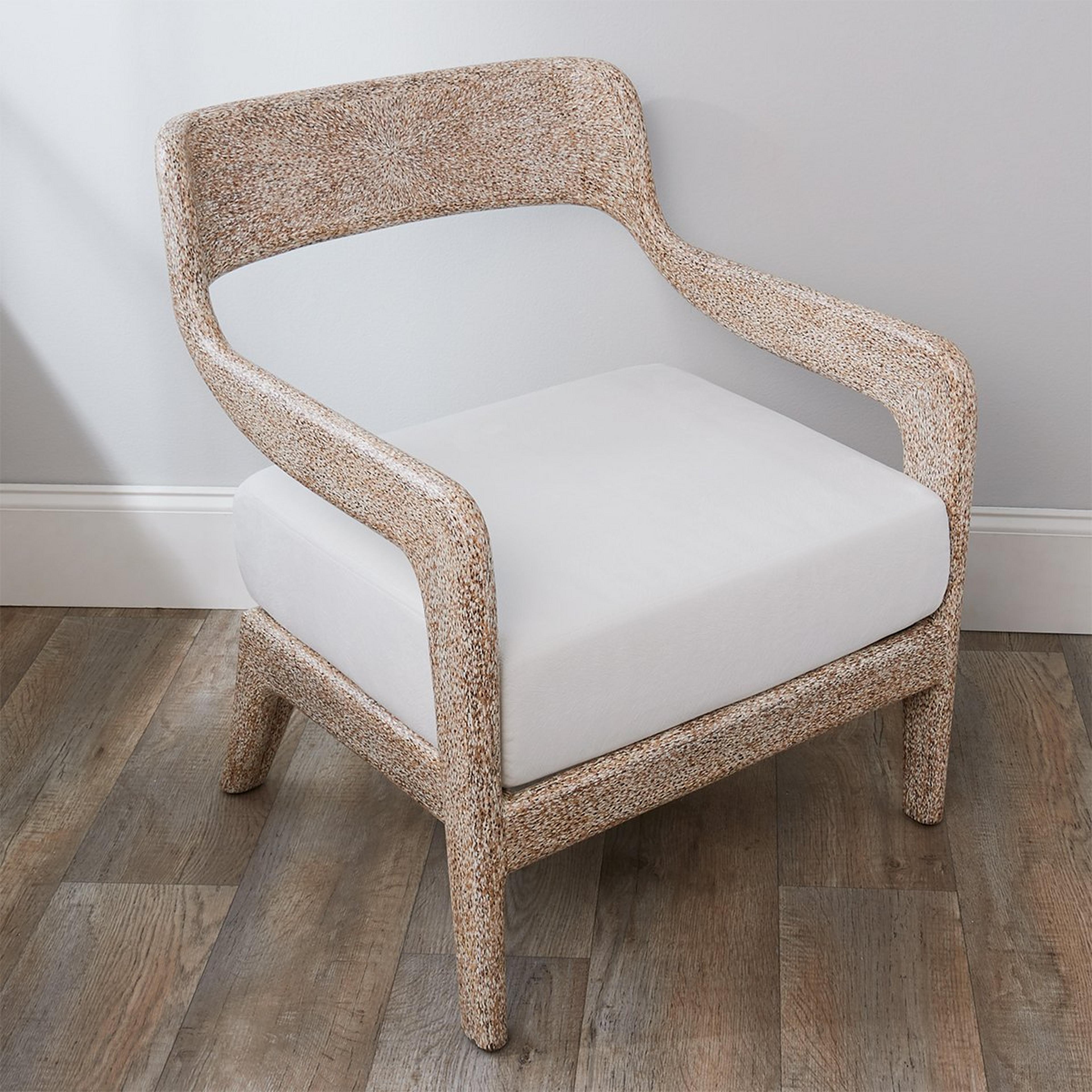 A Henna Resin Lounge Chair with Whitewash Resin color