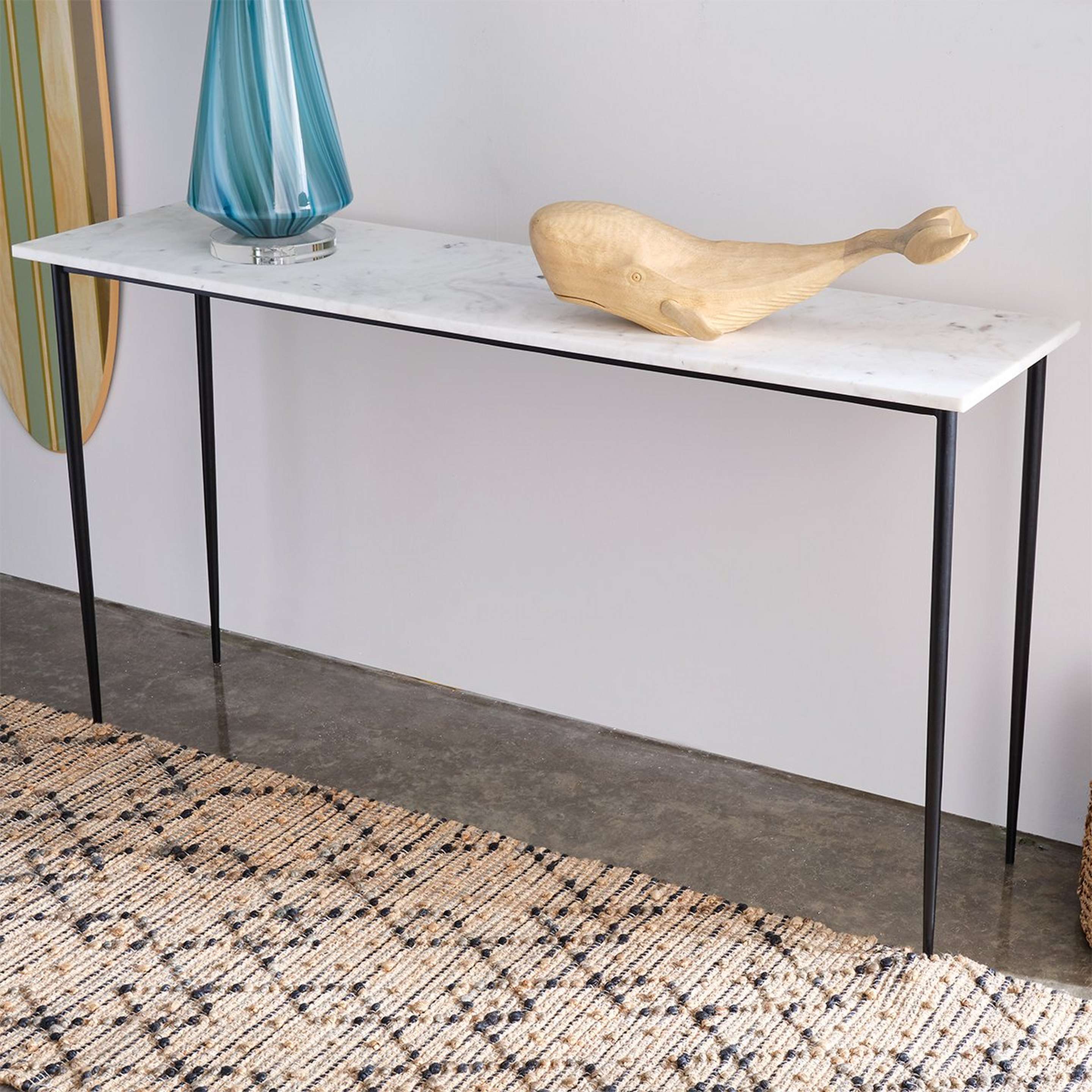 A Lithe Console Table with Black / White Marble color