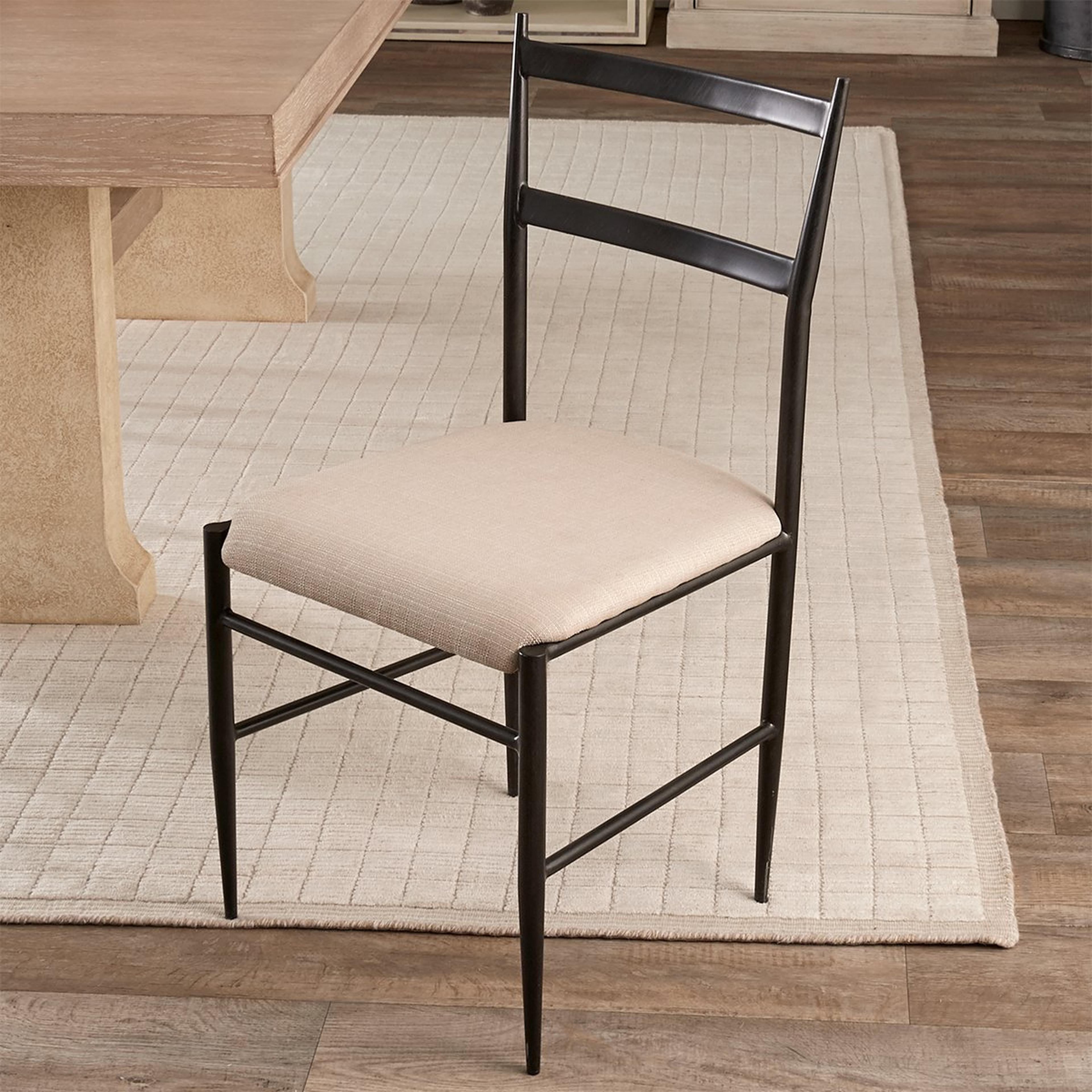 A Keely Dining Chair - Set of 2 with Antiqued Pewter / Ivory Upholstery color