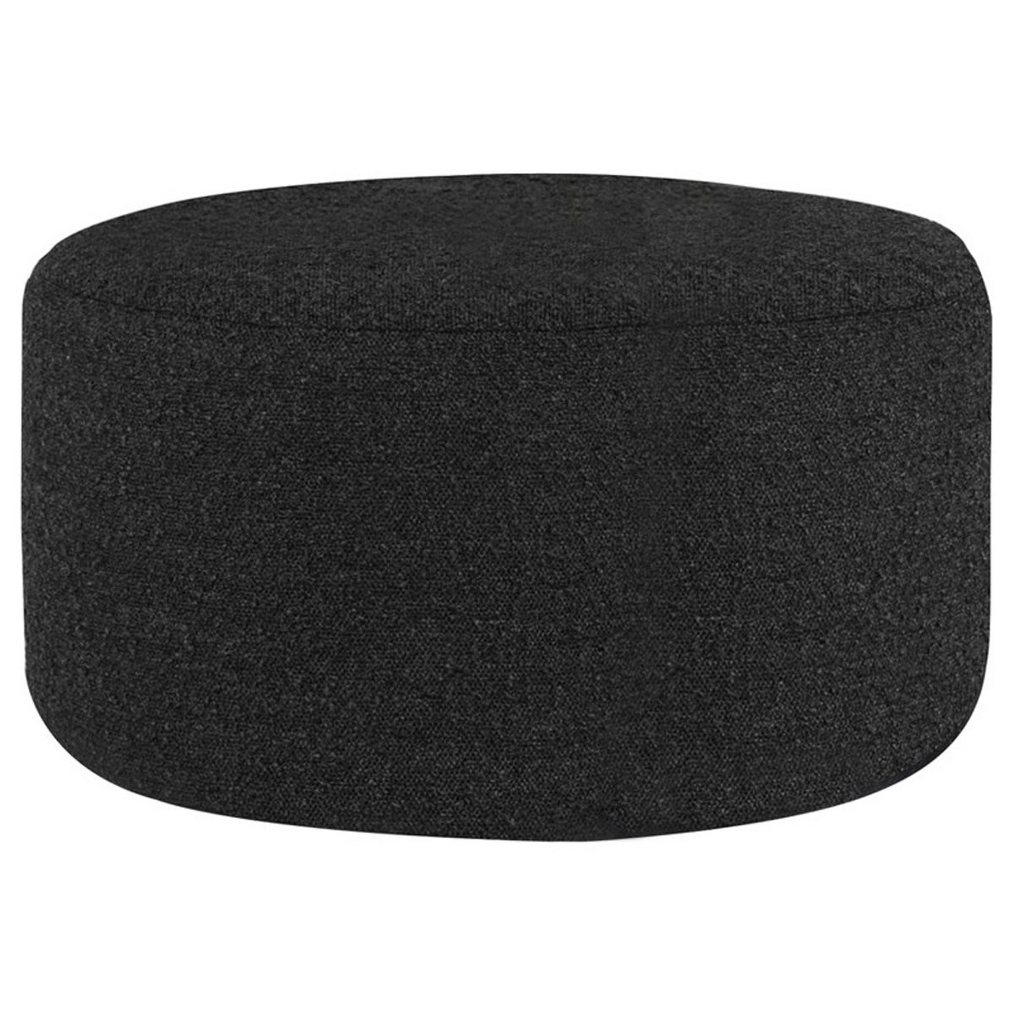 A Corallo Ottoman with Licorice Upholstery  color