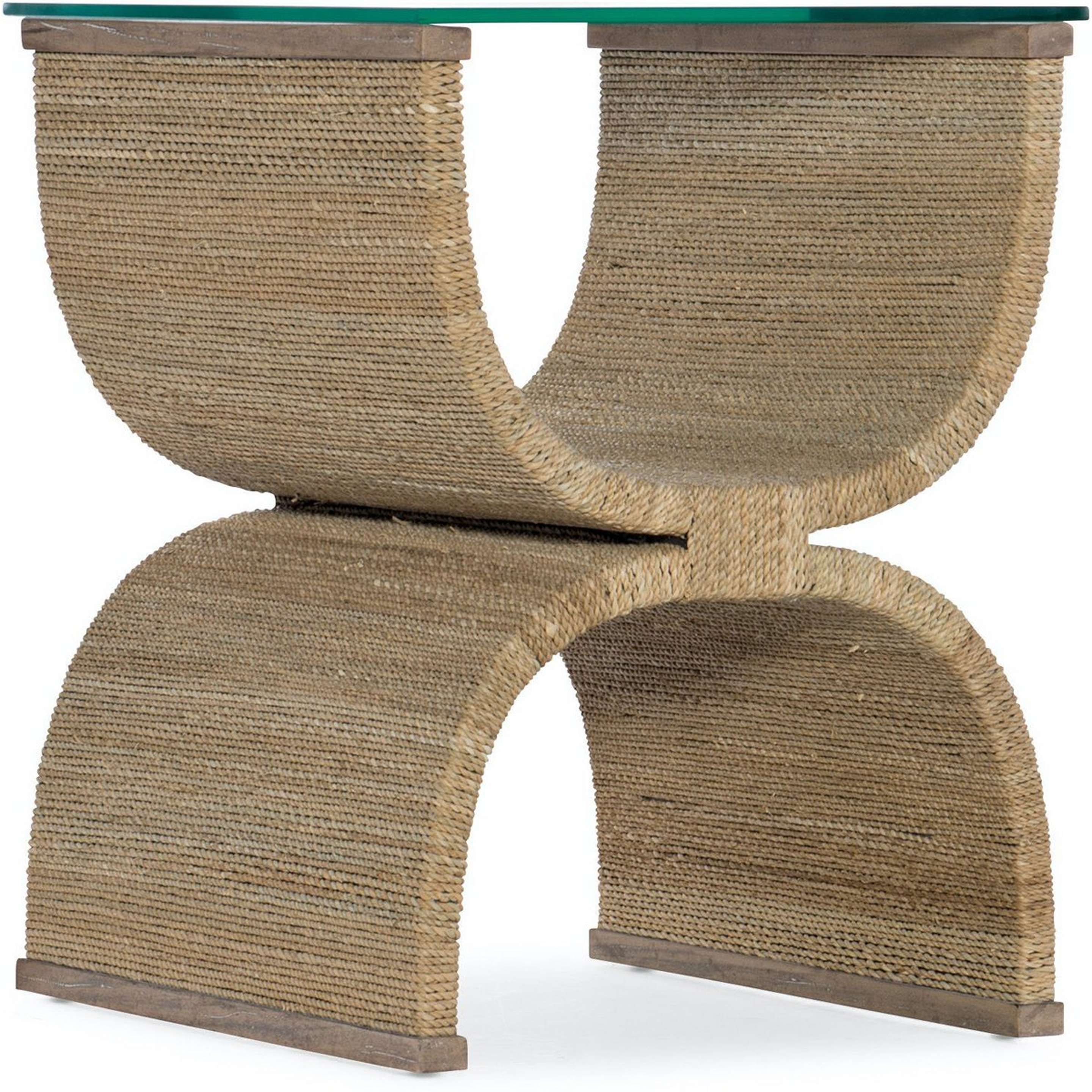 A Amuse Side Table with Natural Rope / Clear Glass color