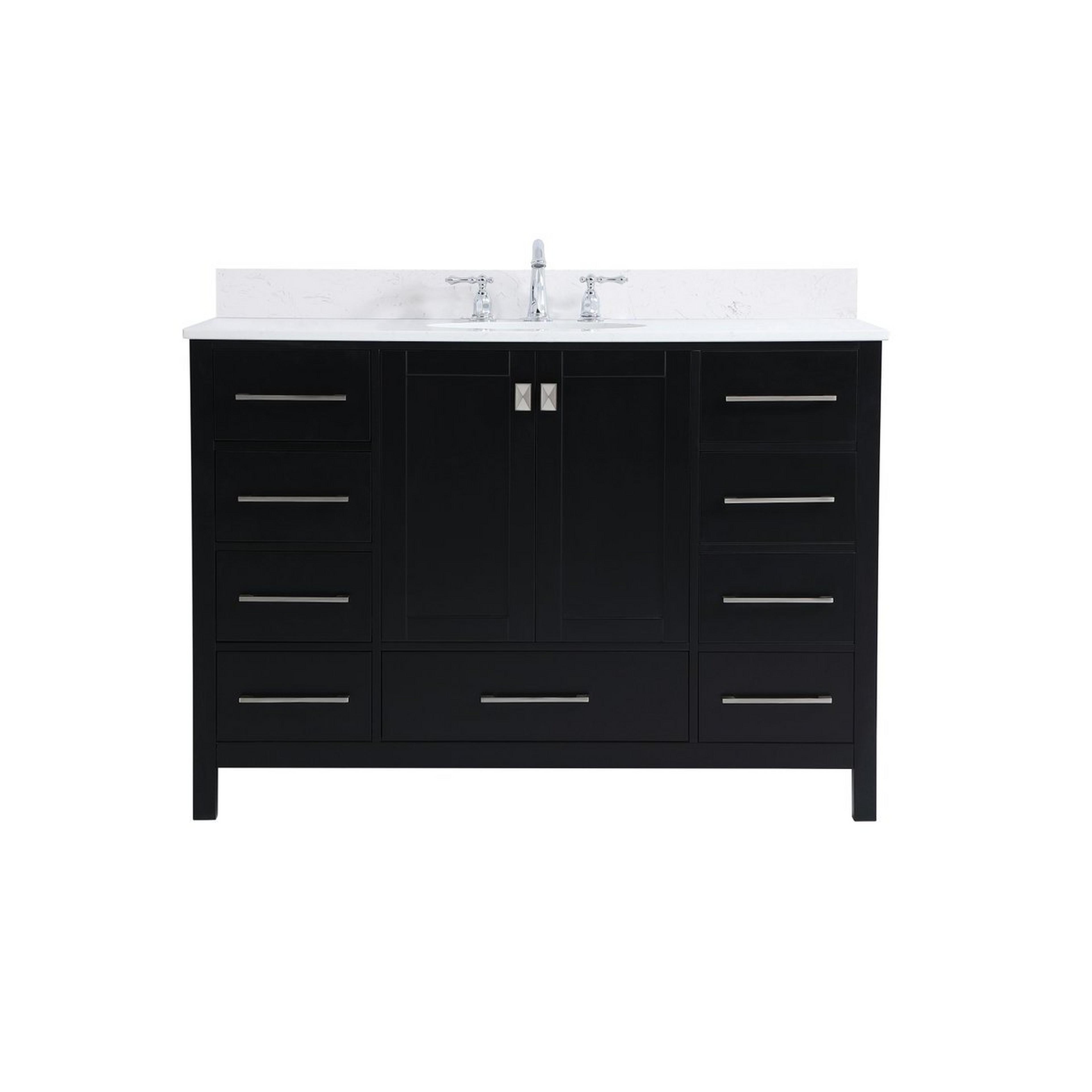 A Georgetown 48" Vanity with Black / Calacatta / Brushed Nickel Hardware color