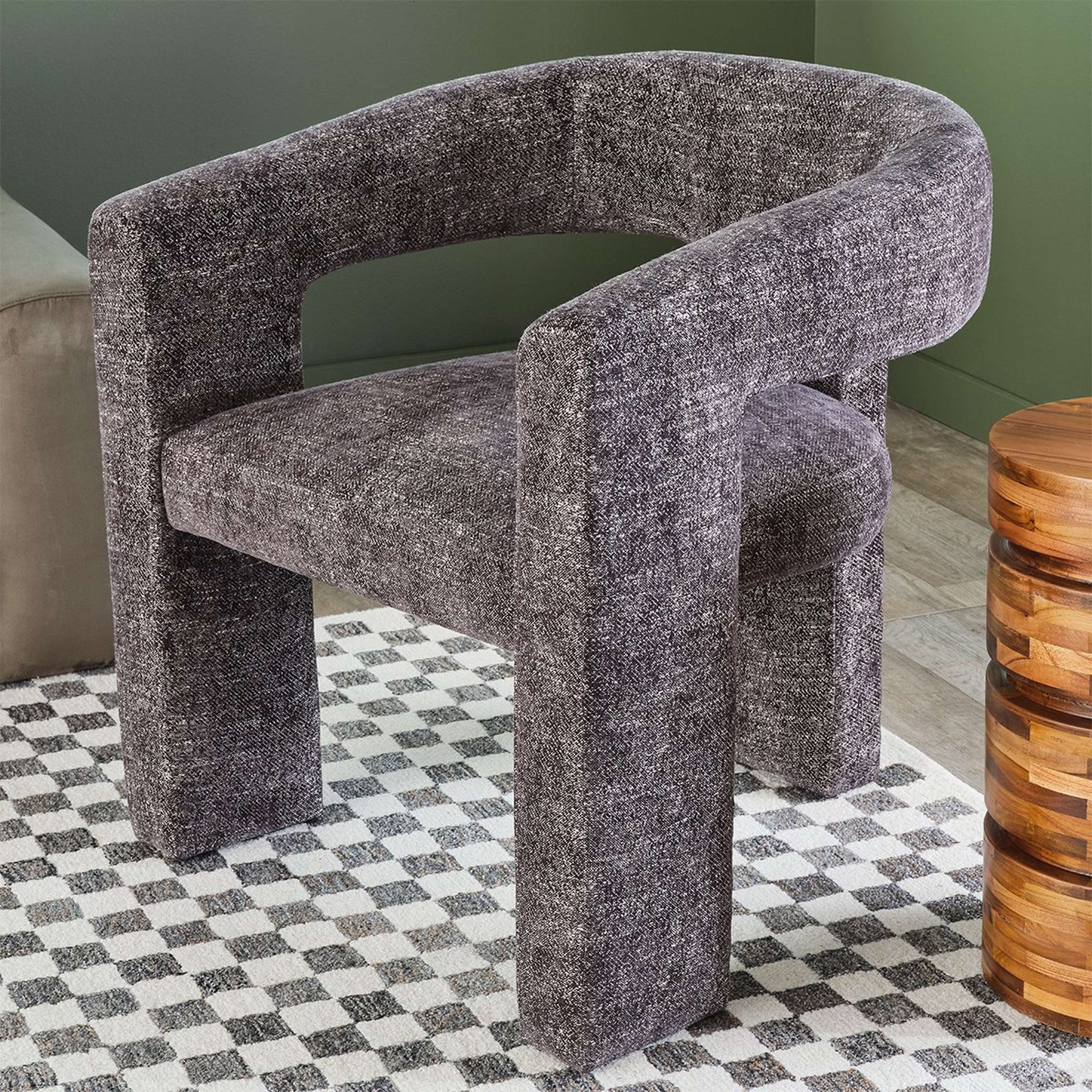 A Telos Accent Chair - Tweed with Black / Gray Tweed color