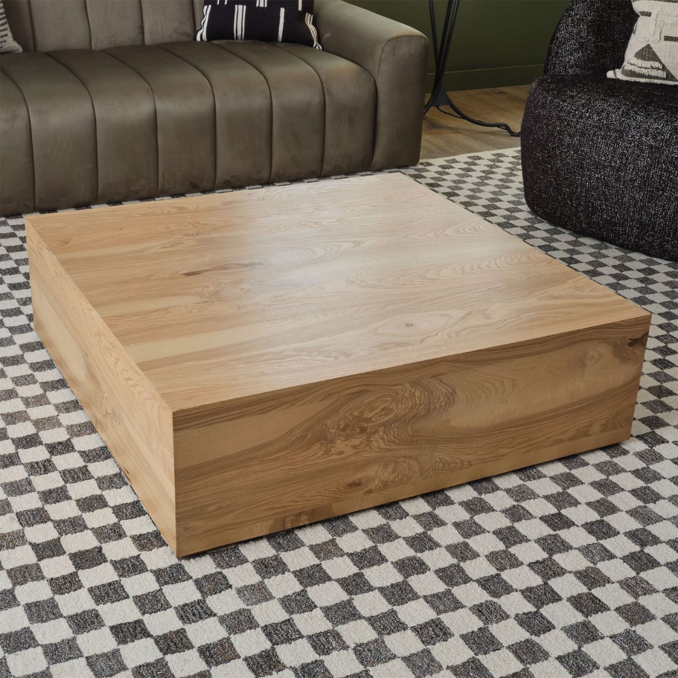 A Marcelle Coffee Table with Honey Burl color