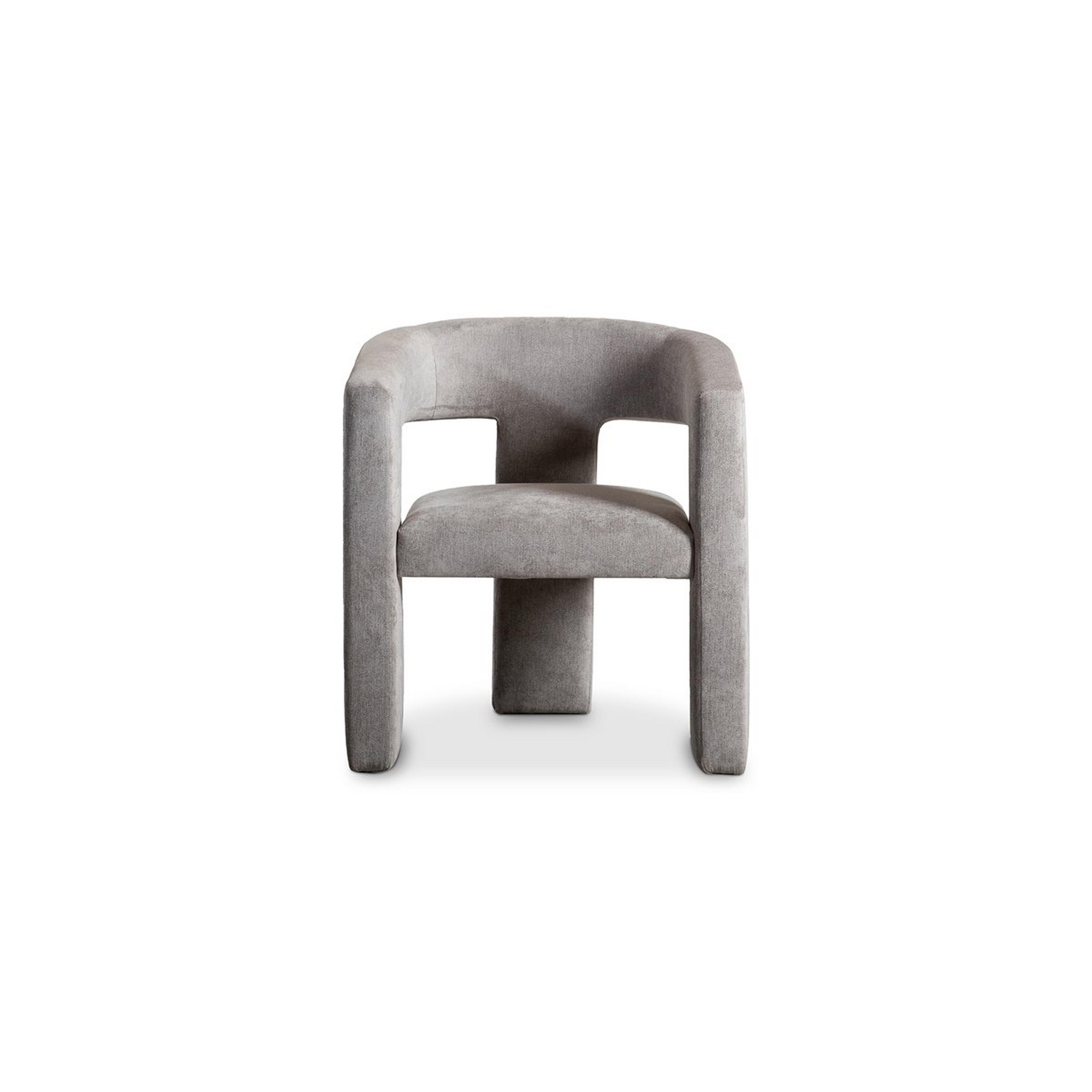 A Telos Accent Chair - Velour with Light Gray Velour  color