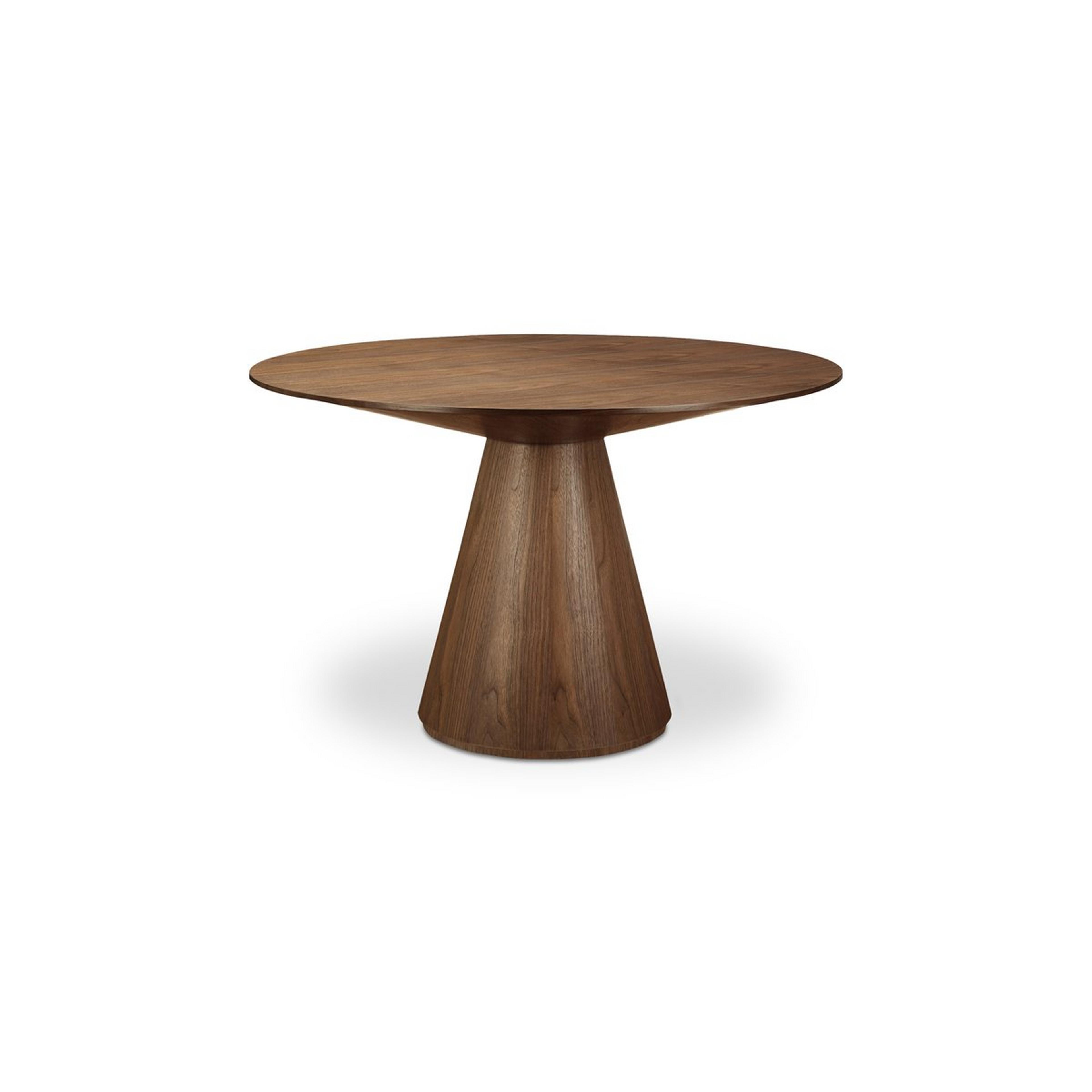 A Tristan Dining Table - Round - Wood with Dark Wood color