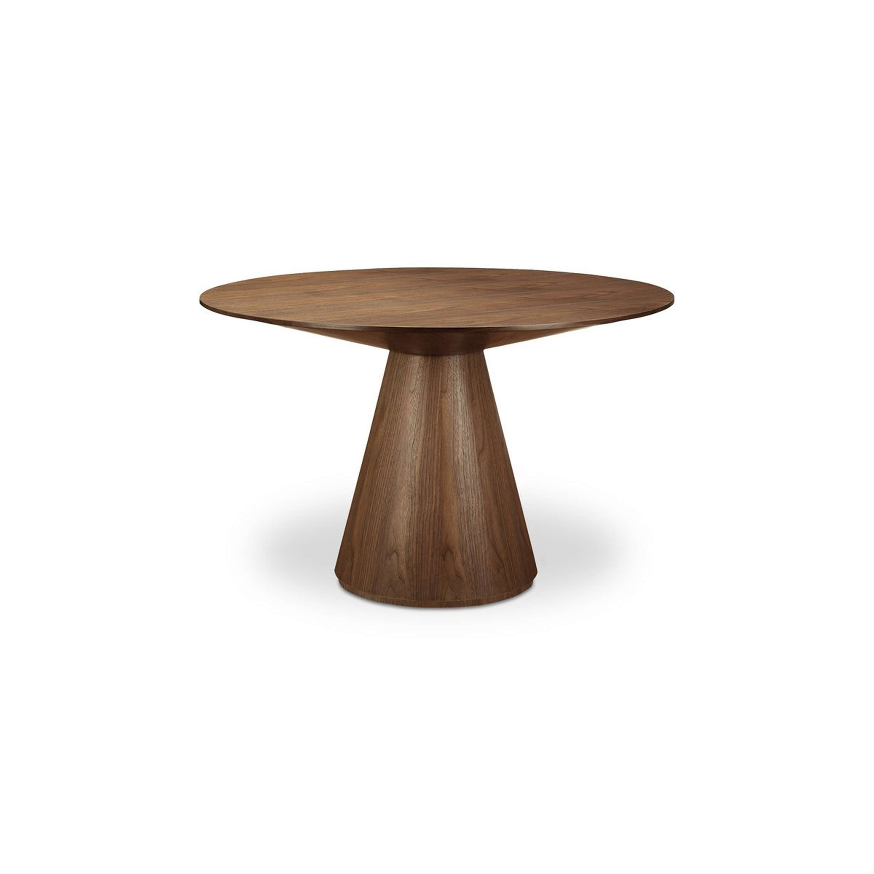 A Tristan Dining Table - Round - Wood with Dark Wood color