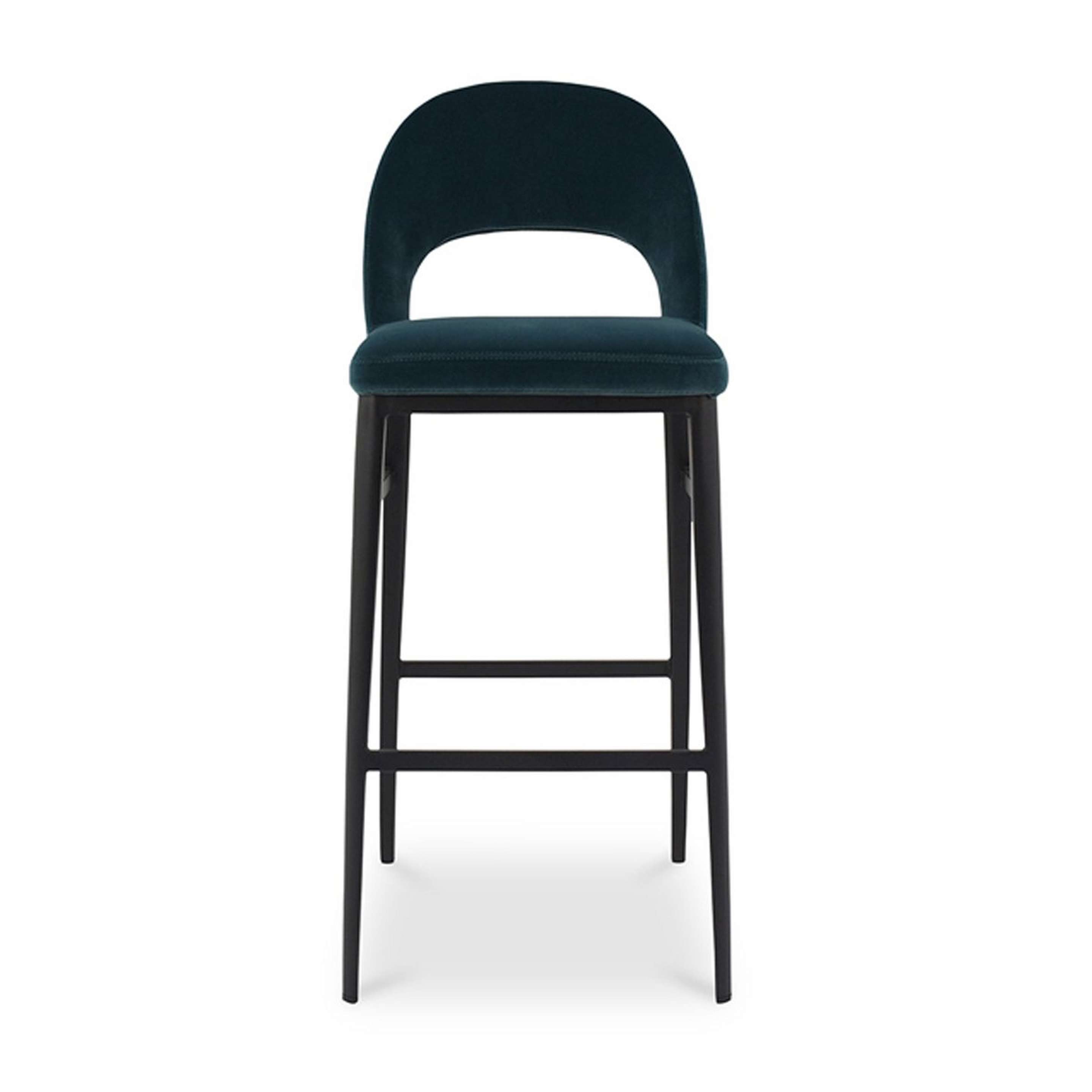 A Beaumont Bar Stool with Teal Velvet / Black color