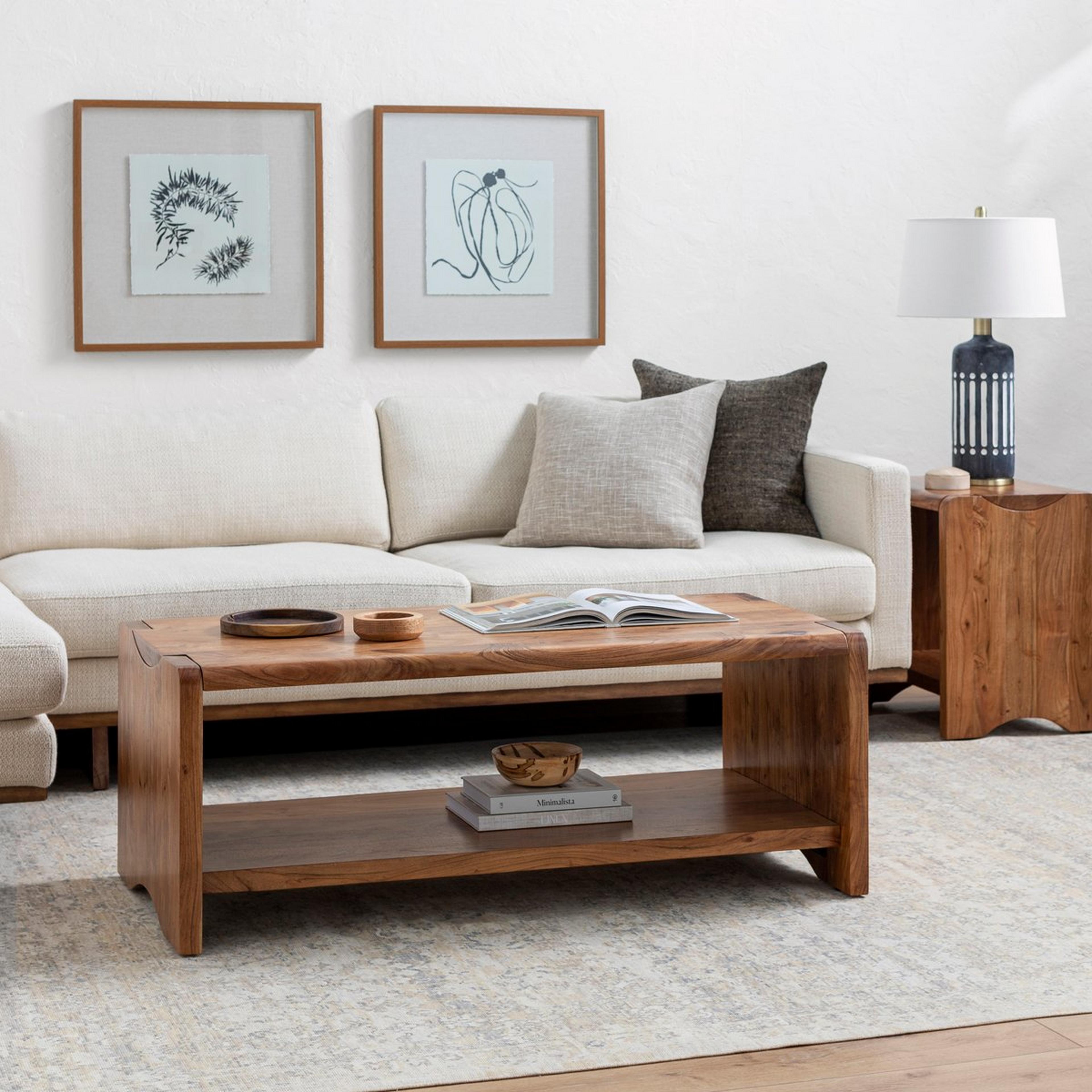 A Conan Coffee Table with Medium Wood color