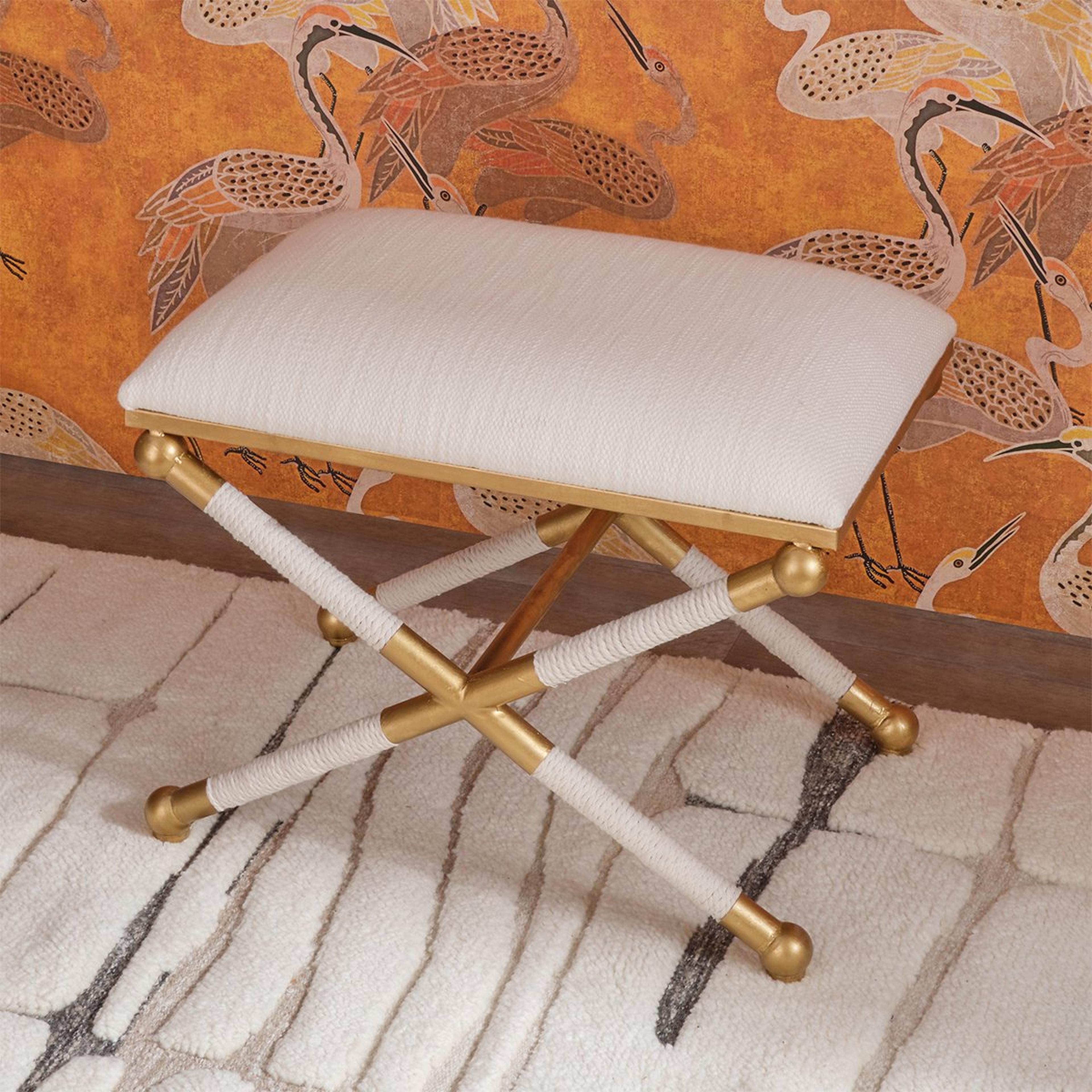 A Buella Bench with White / Gold  color