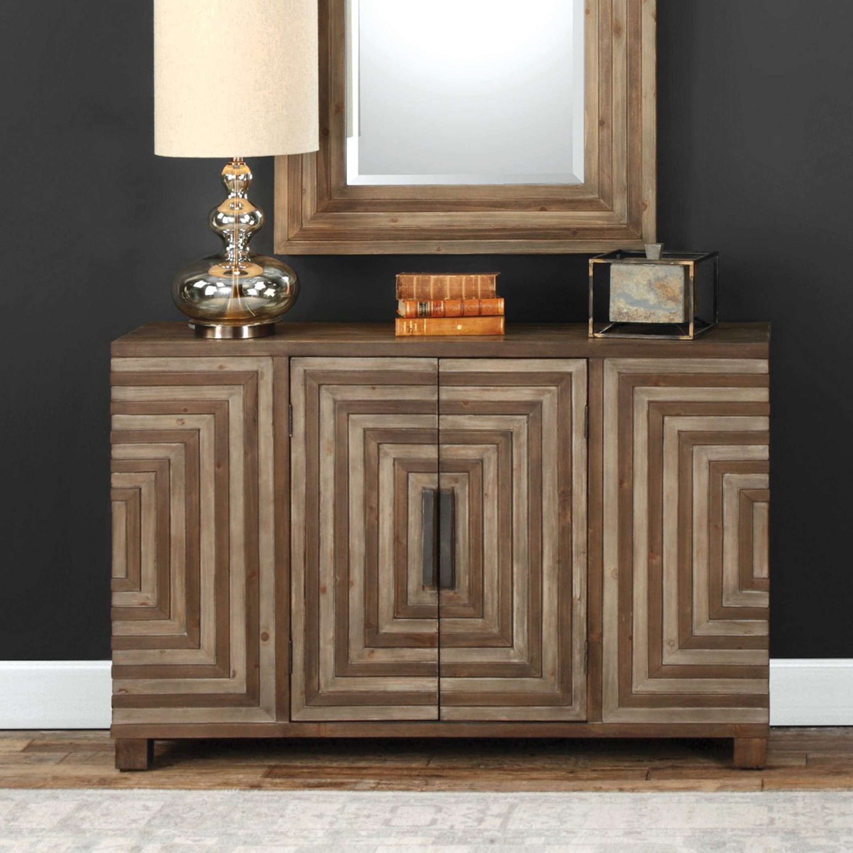A Clara Slim Sideboard with Dark Wood / Medium Wood color
