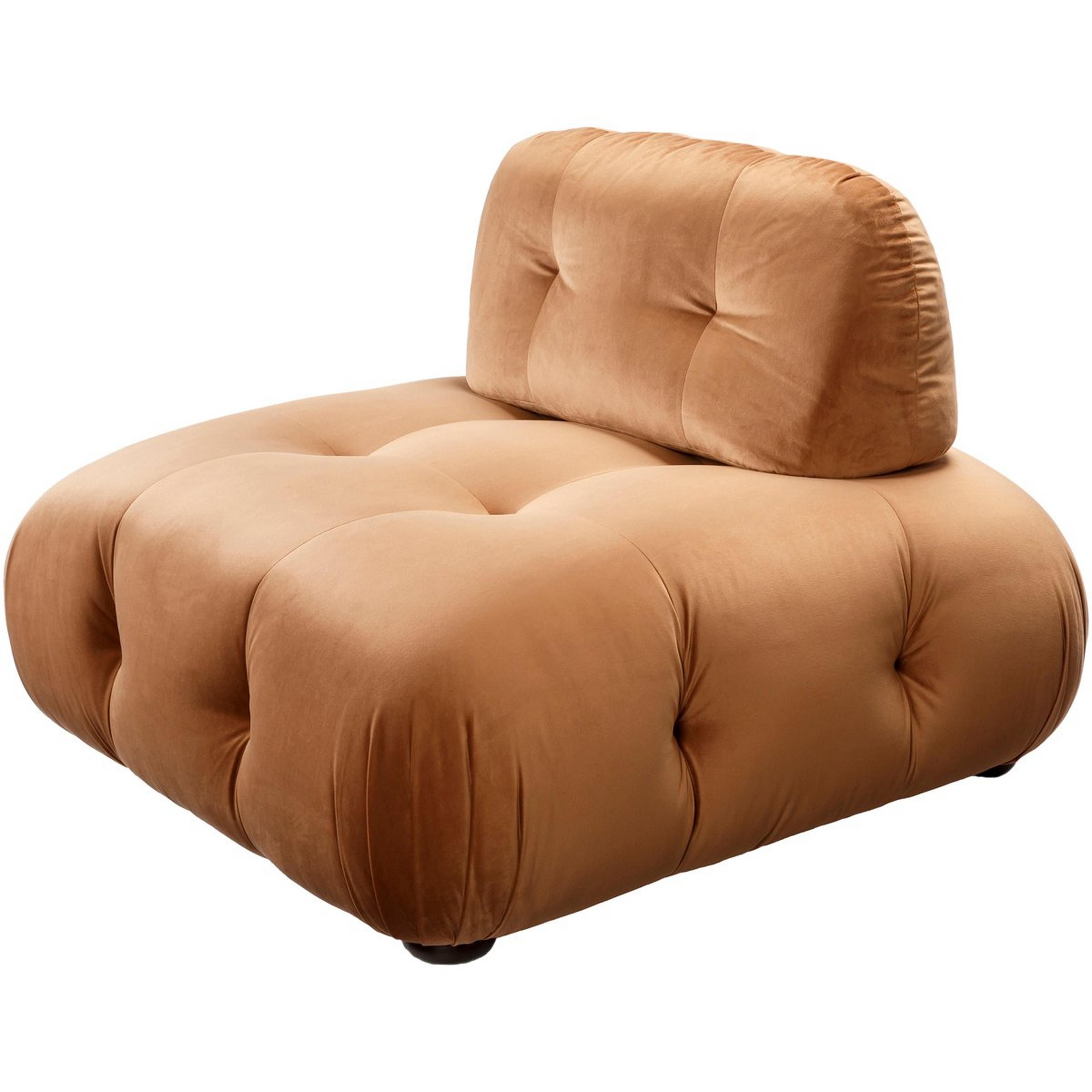 A Cruz Accent Chair - Velvet with Warm Amber Velvet Upholstery color