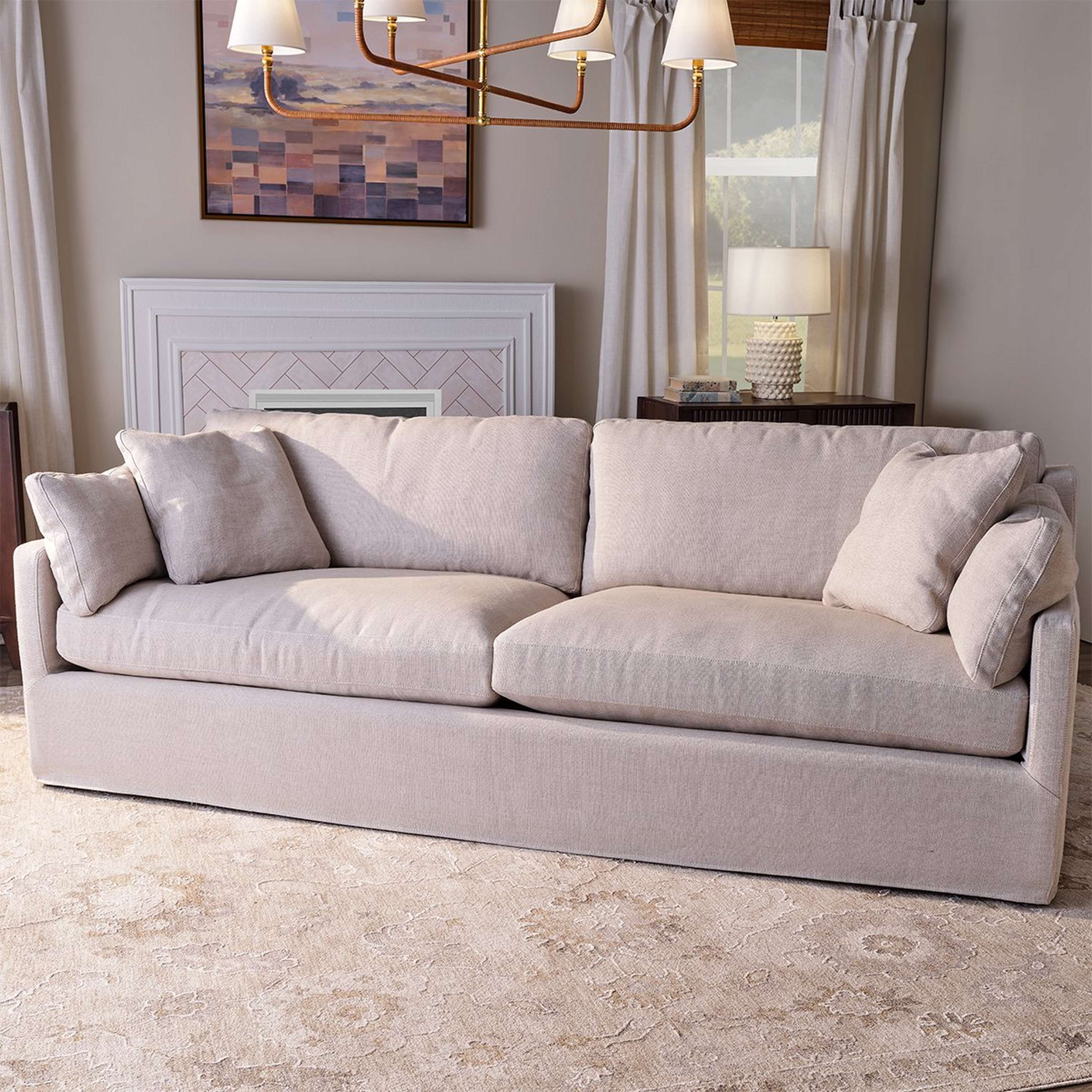 A Newport Sofa with Beige / Brown color