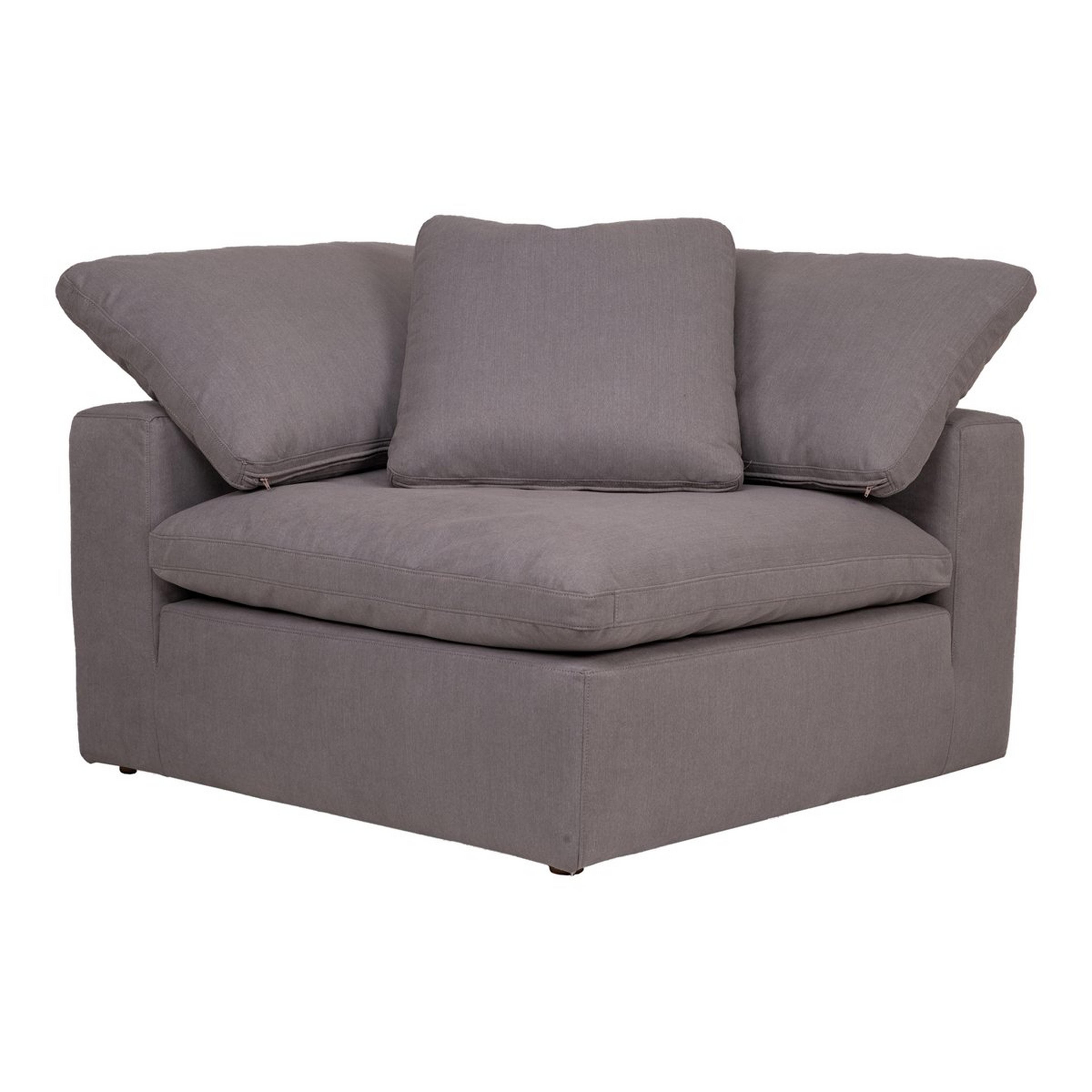 A Annika Corner Accent Chair - Woven with Light Gray color