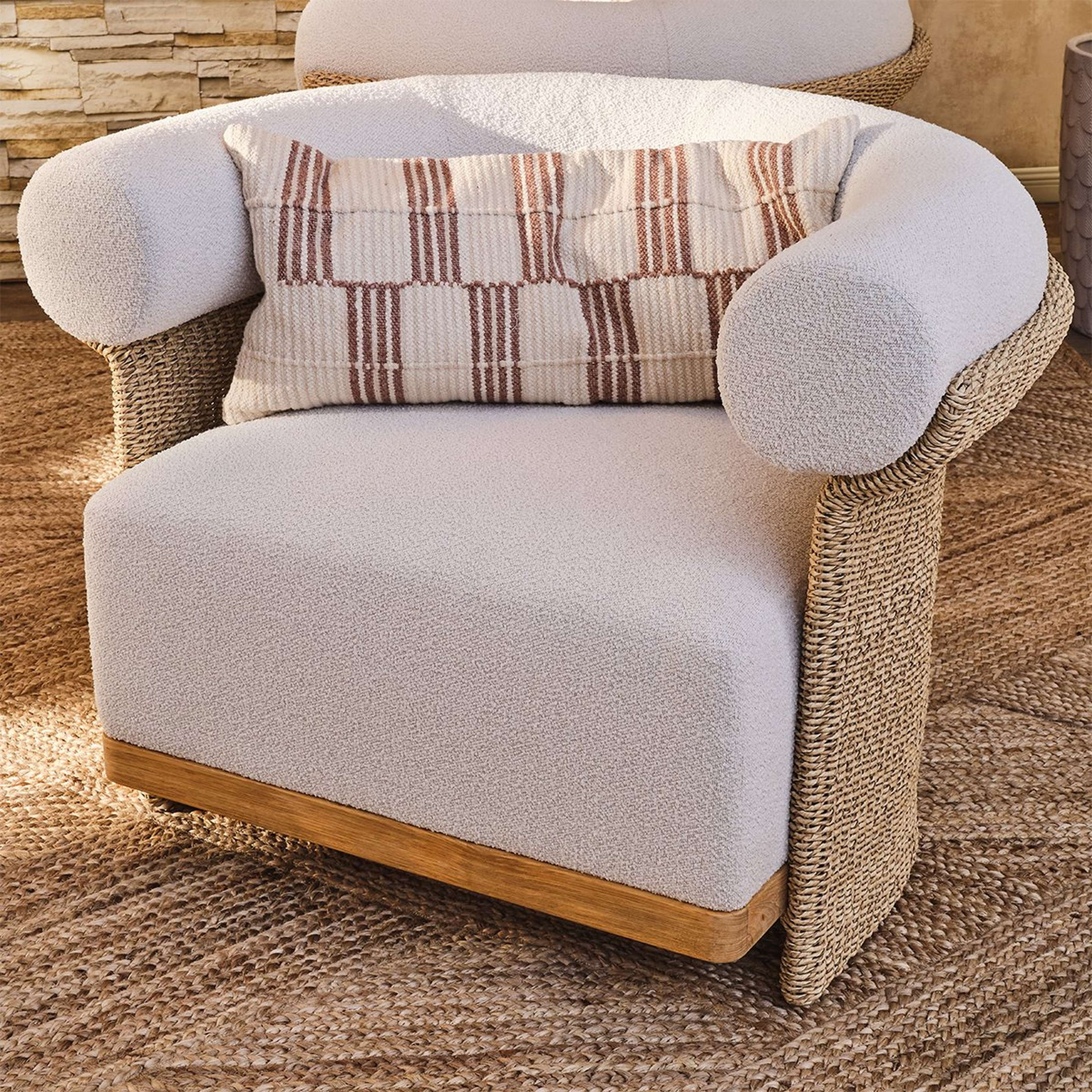 A Jorgen Lounge Chair with Cream / Faux Wicker color