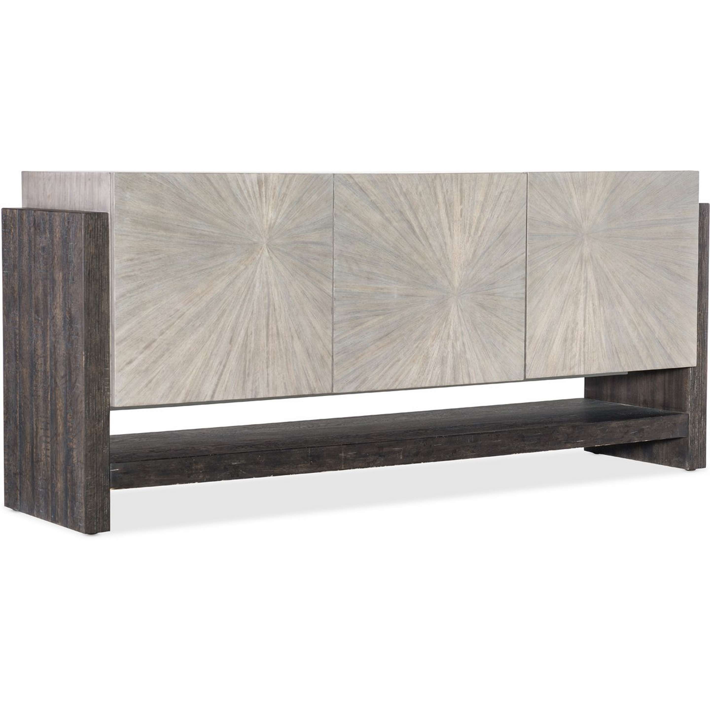 A Jordy Sideboard with Distressed Dark Wood / Light Natural Wood color