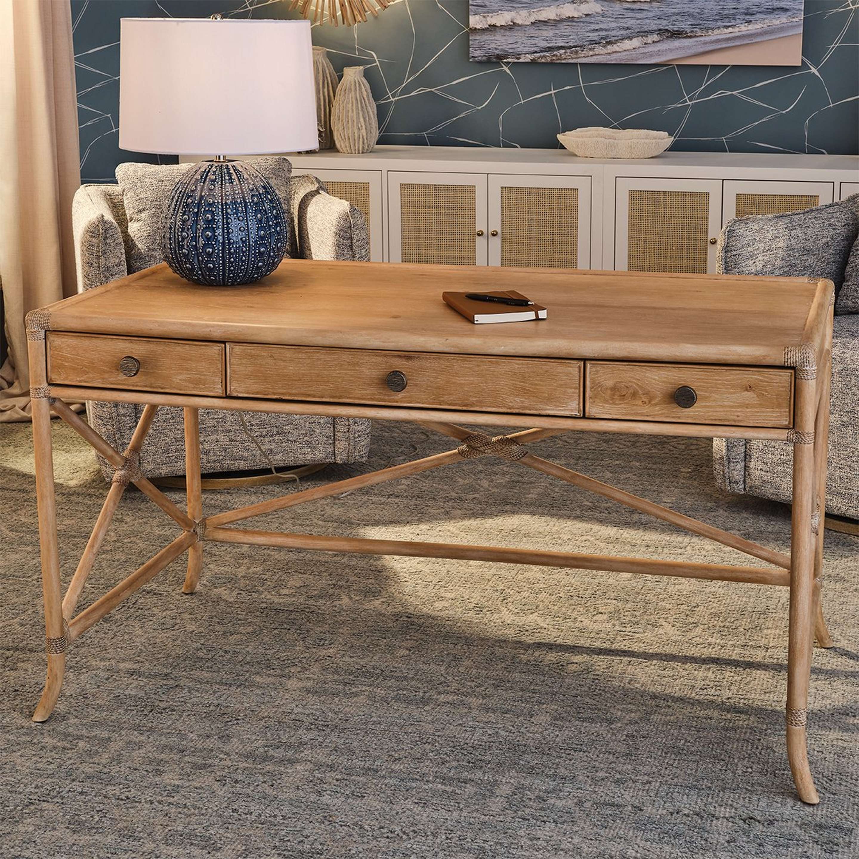 A Kotai Writing Desk with Light Wood color