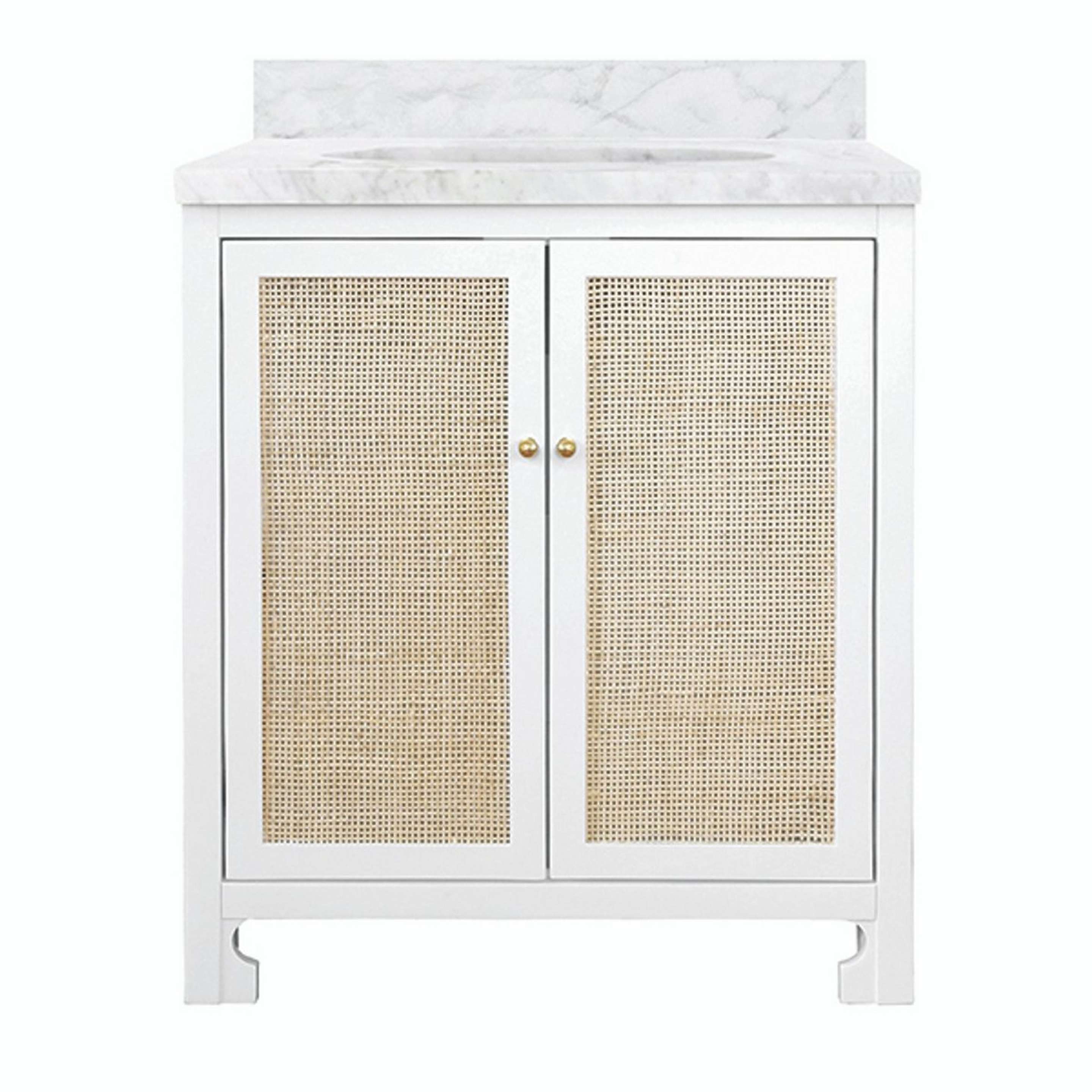 A Stellin 31" Vanity with White / Natural / Brass color