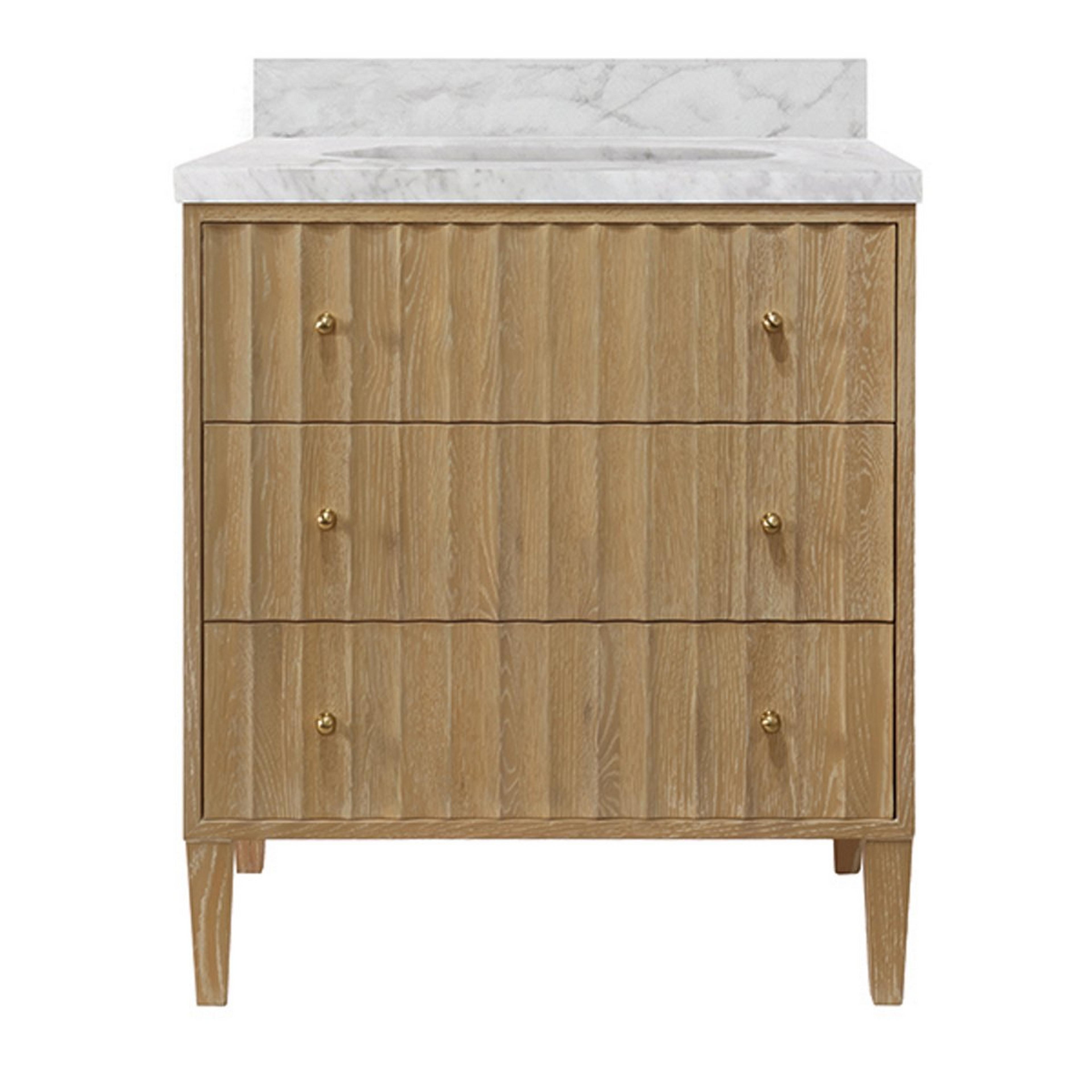 A Alstrom 31" Vanity with Natural Wood / White Marble color