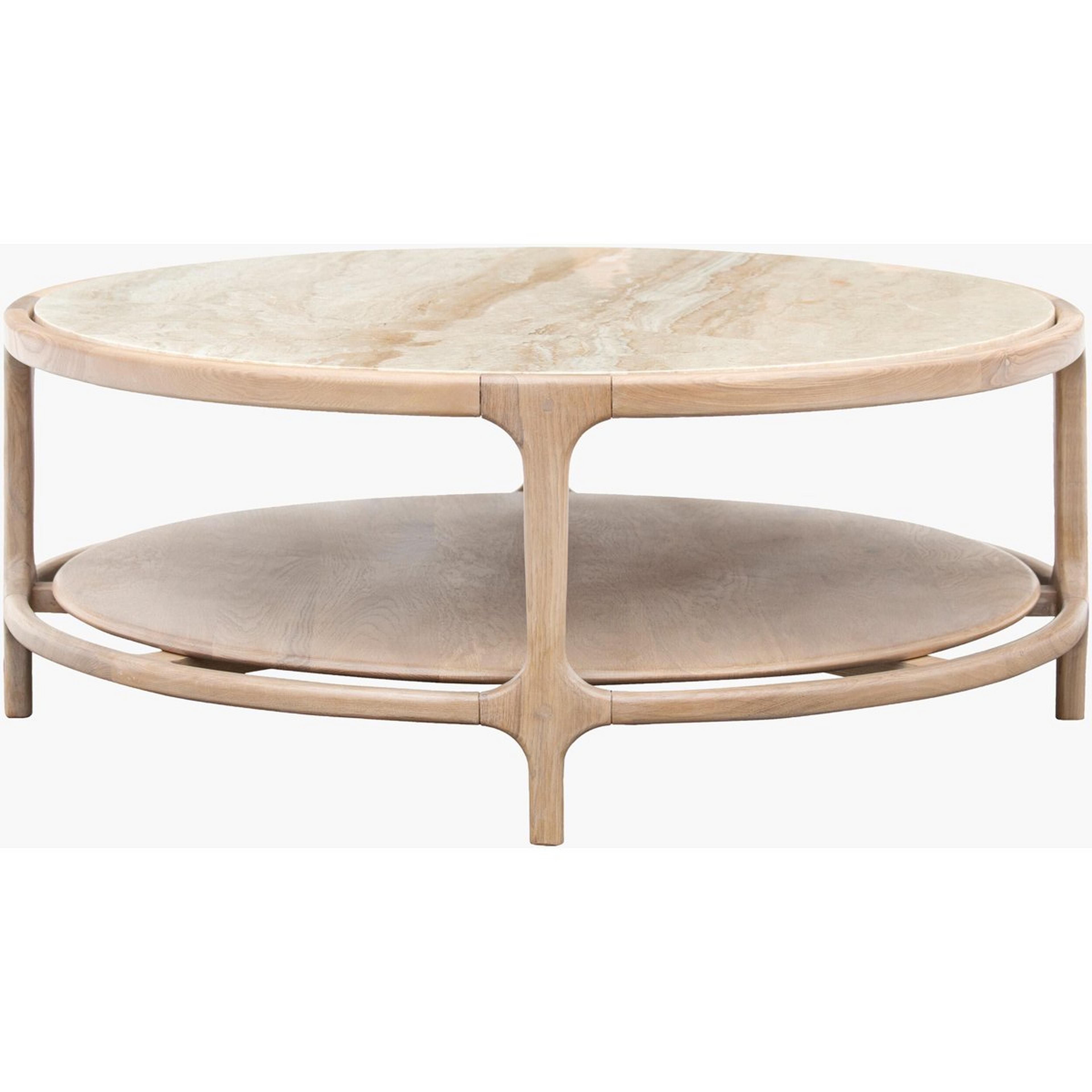 A Oeno Coffee Table with Light Wood / Marble color