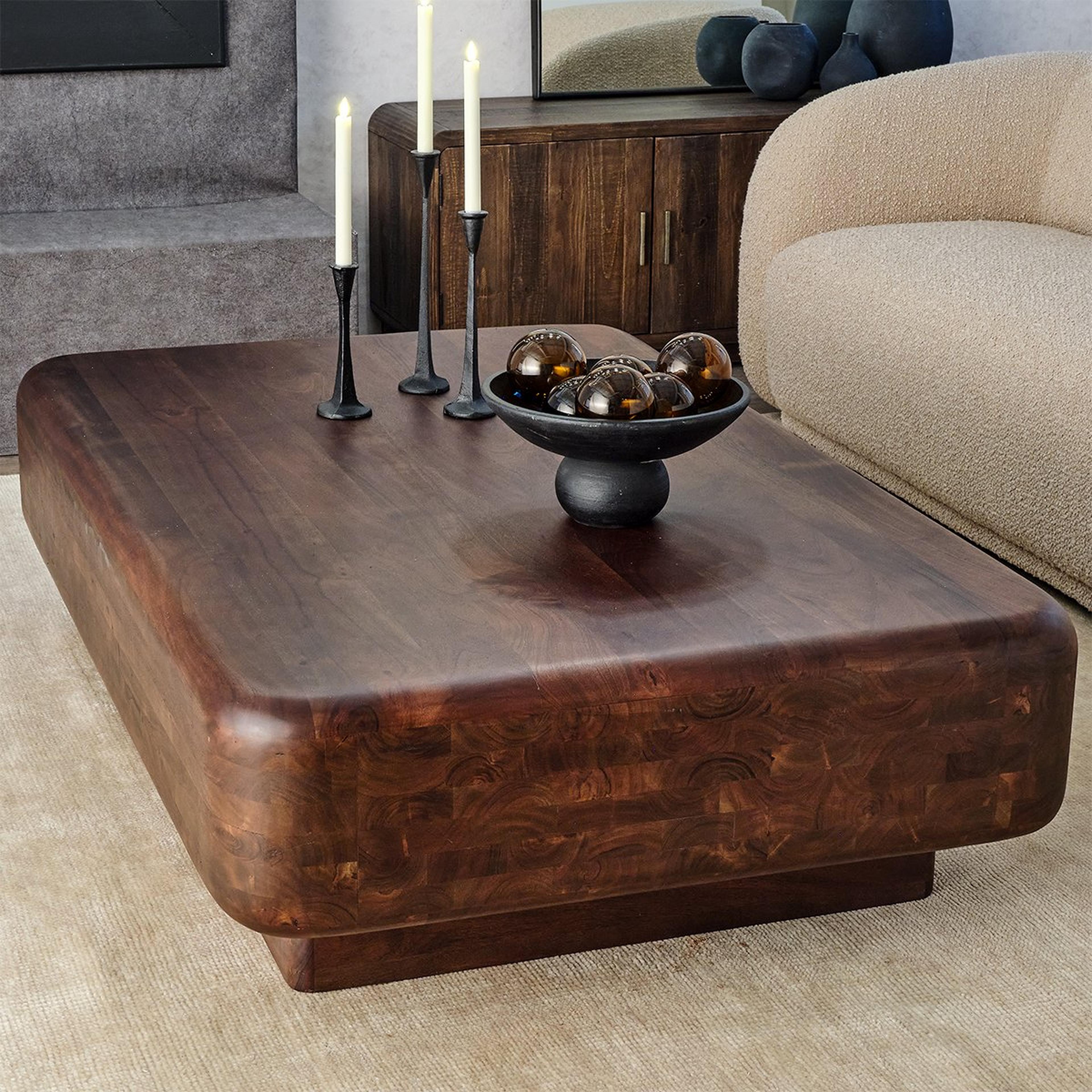 A Harrow Coffee Table with Dark Wood color