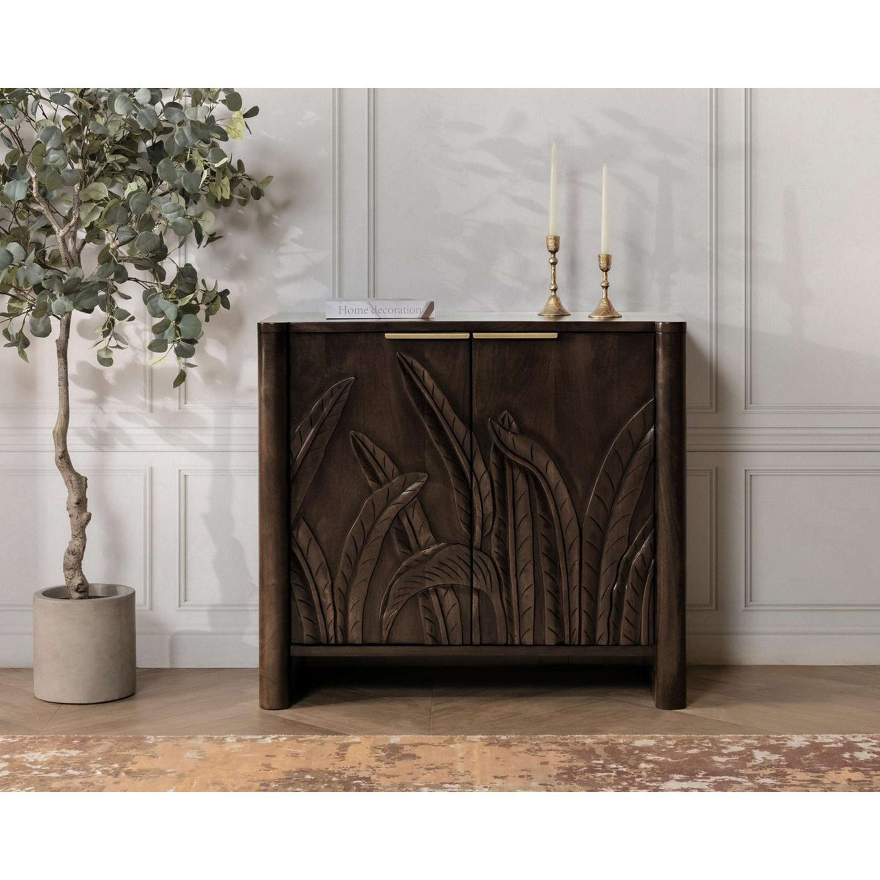 A Molina Accent Cabinet with Dark Wood color
