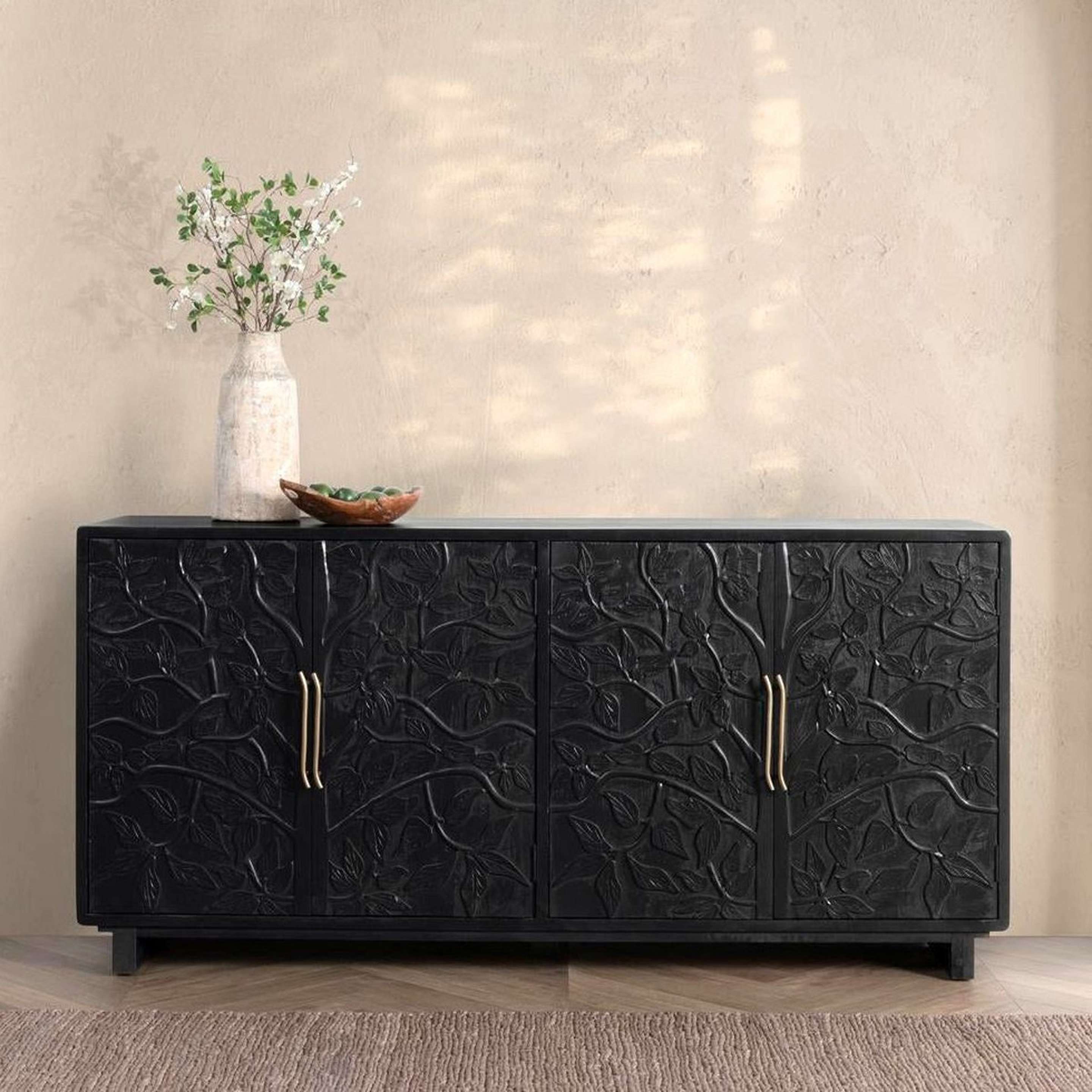 A Inkberry Buffet with Black Stained Wood color