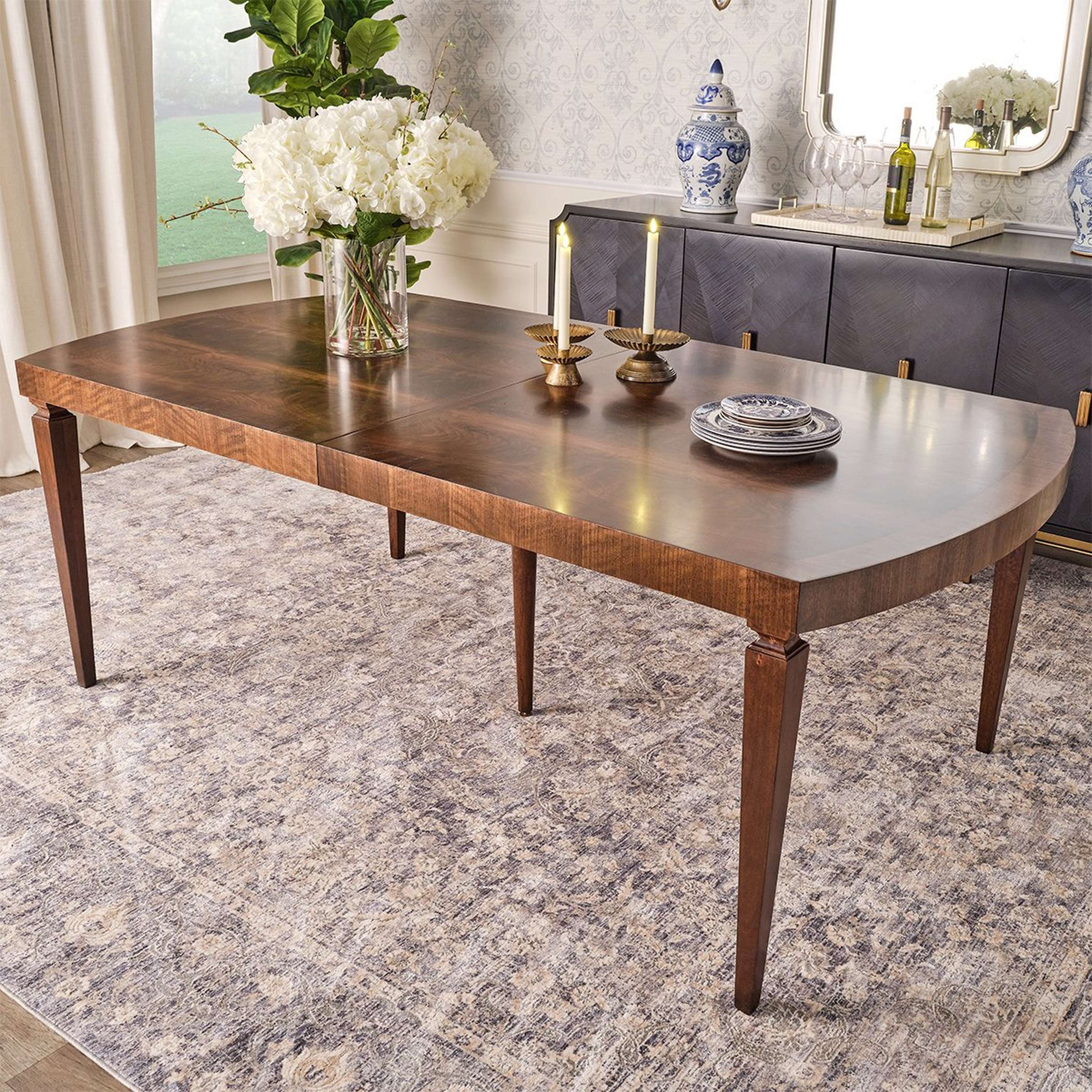 A Indiana Dining Table with Dark Wood color