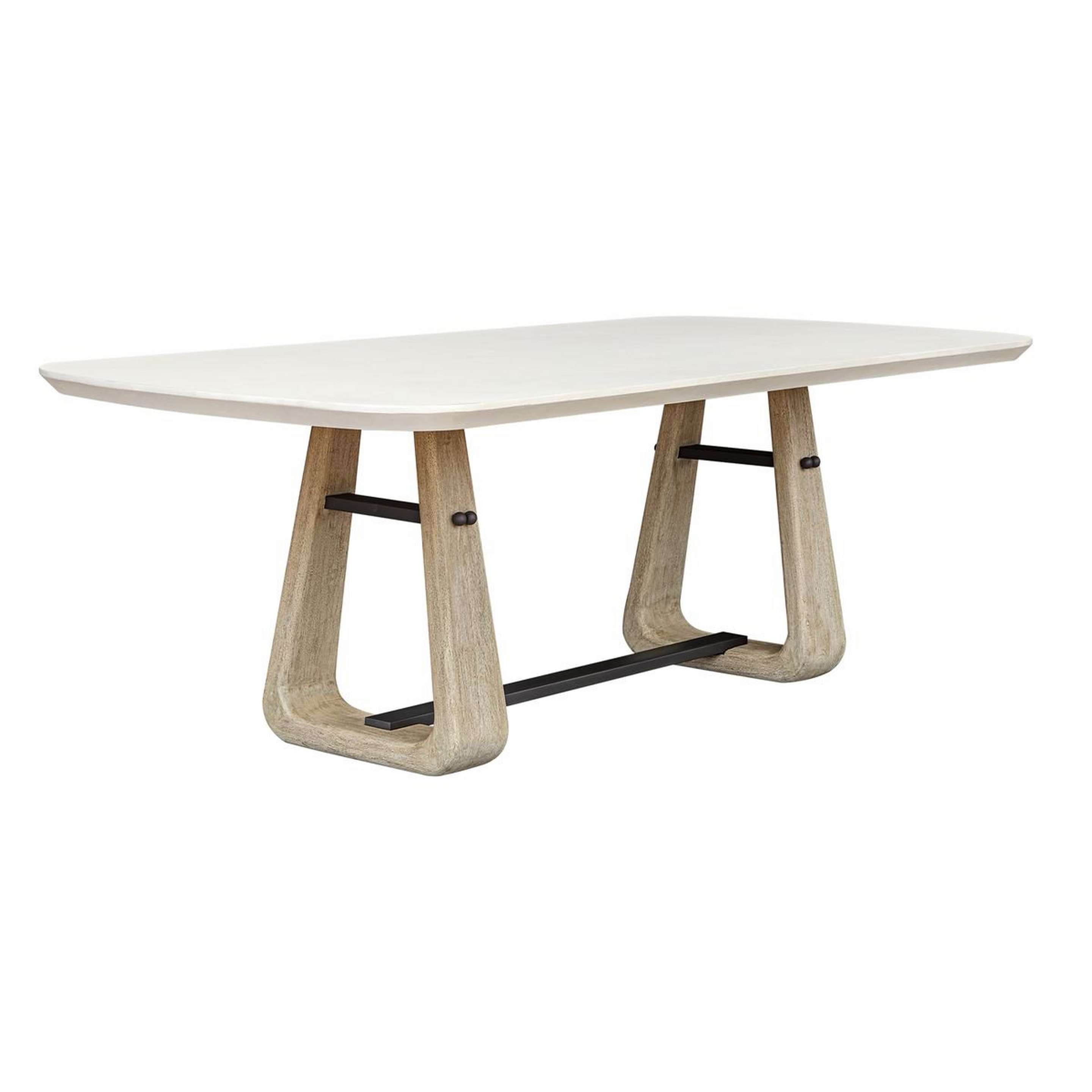 A Lachesis Outdoor Dining Table with White / Lightwood / Black color