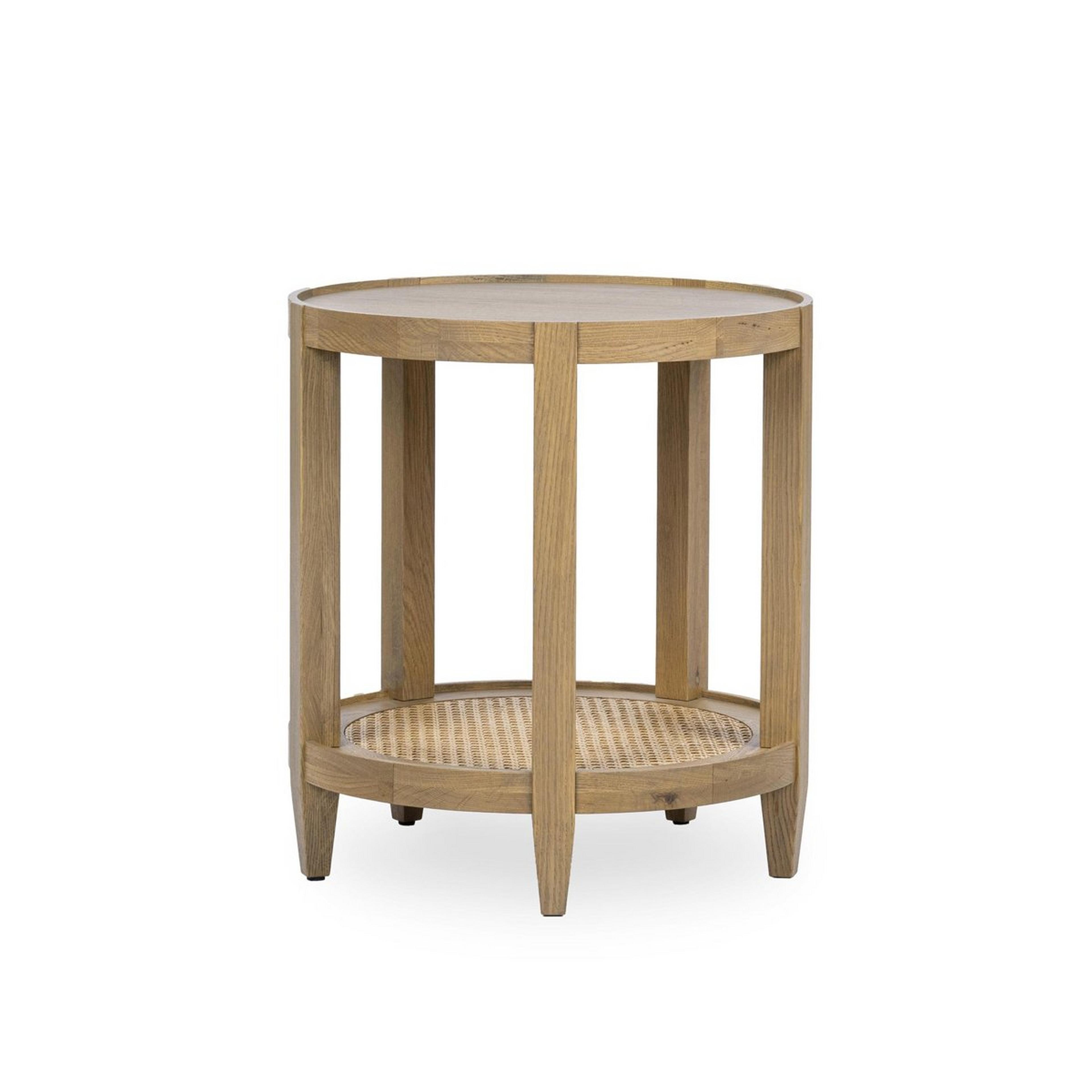 A Renaldo End Table with Natural Caning / Natural Oak color