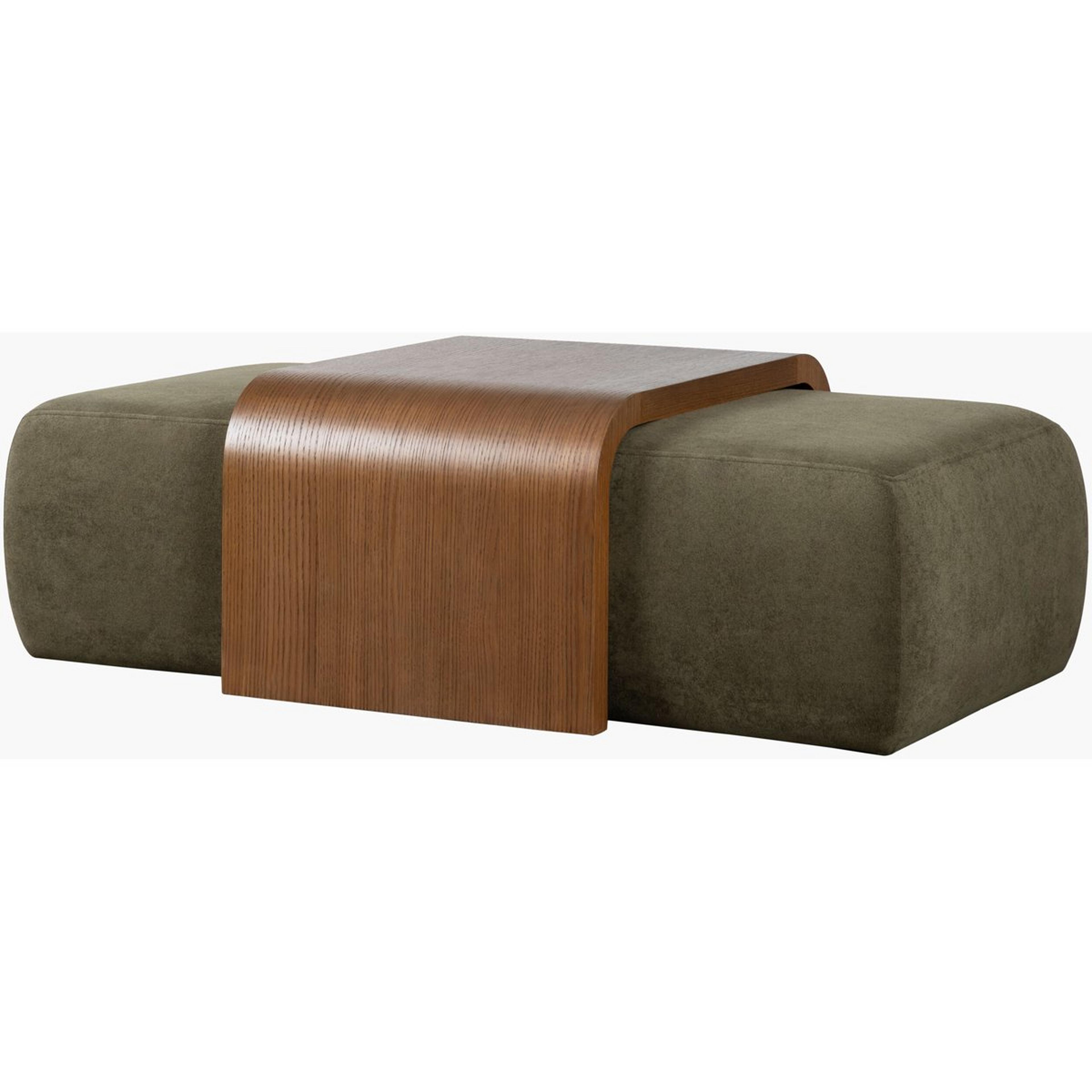 A Amizade Ottoman with Green / Wood color