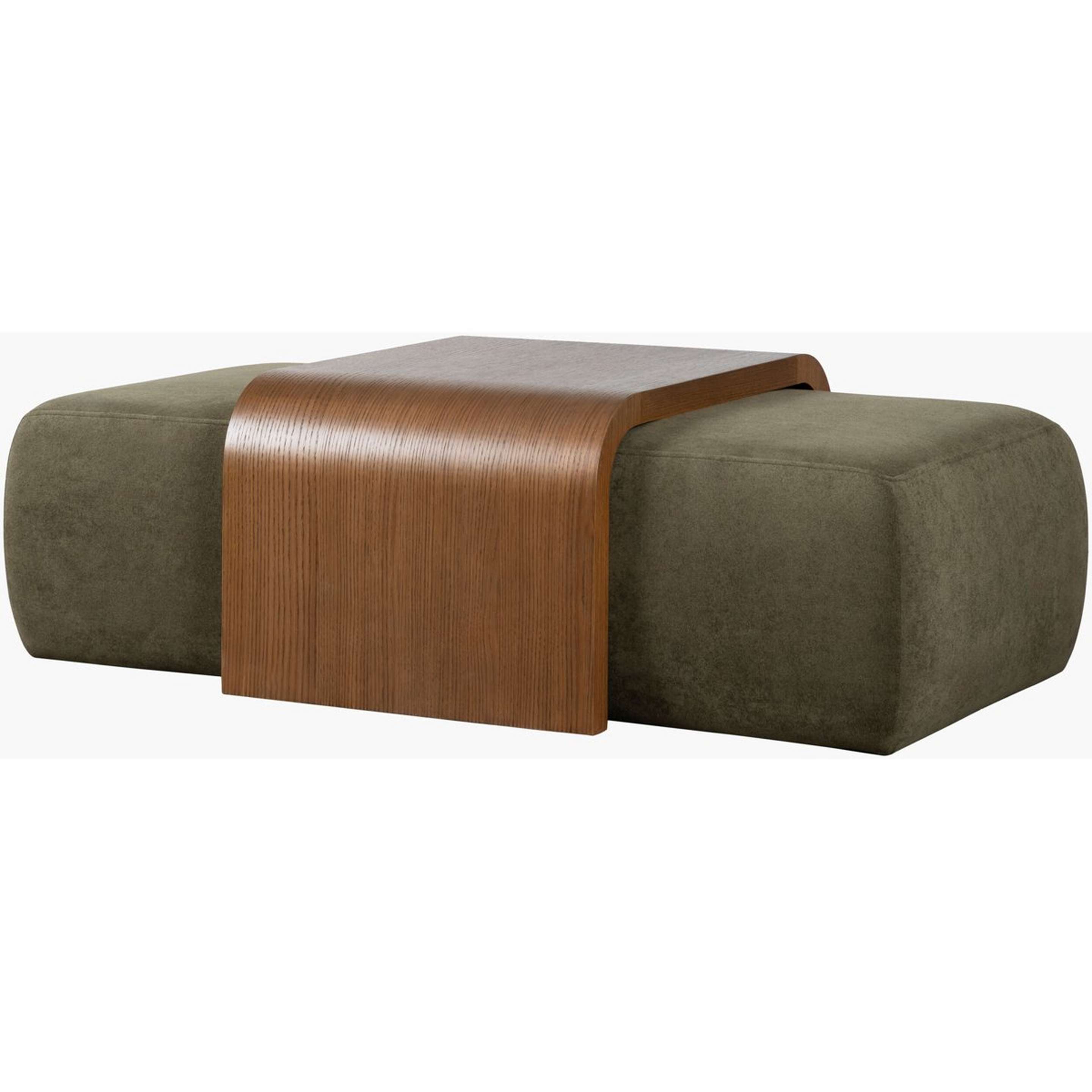 A Amizade Ottoman with Green / Wood color