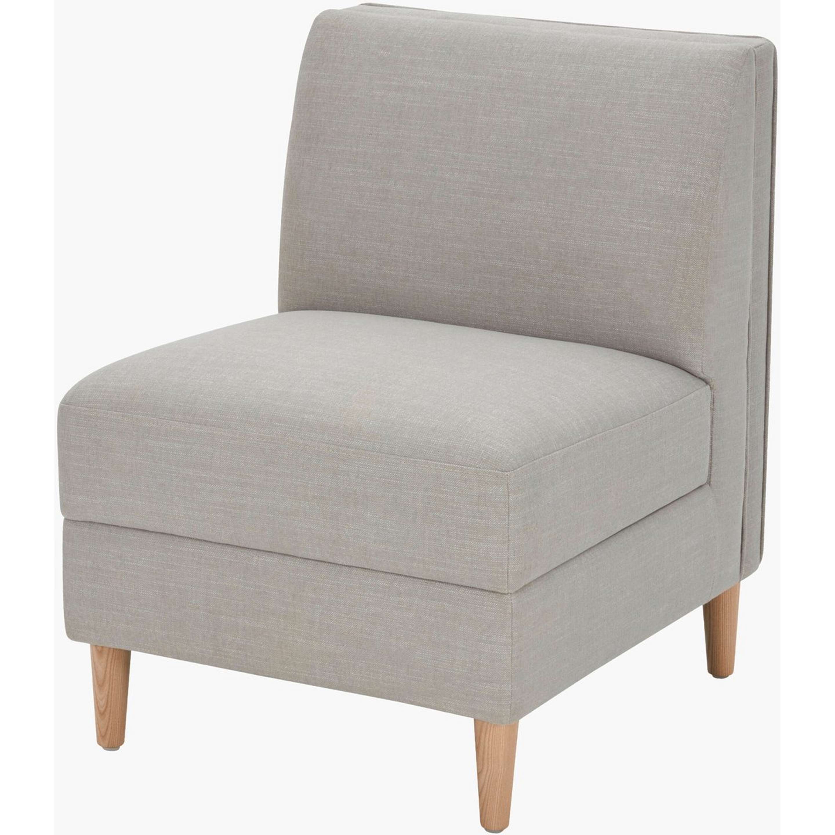 A Koneksi Banquette Chair with Light Gray / Wood color