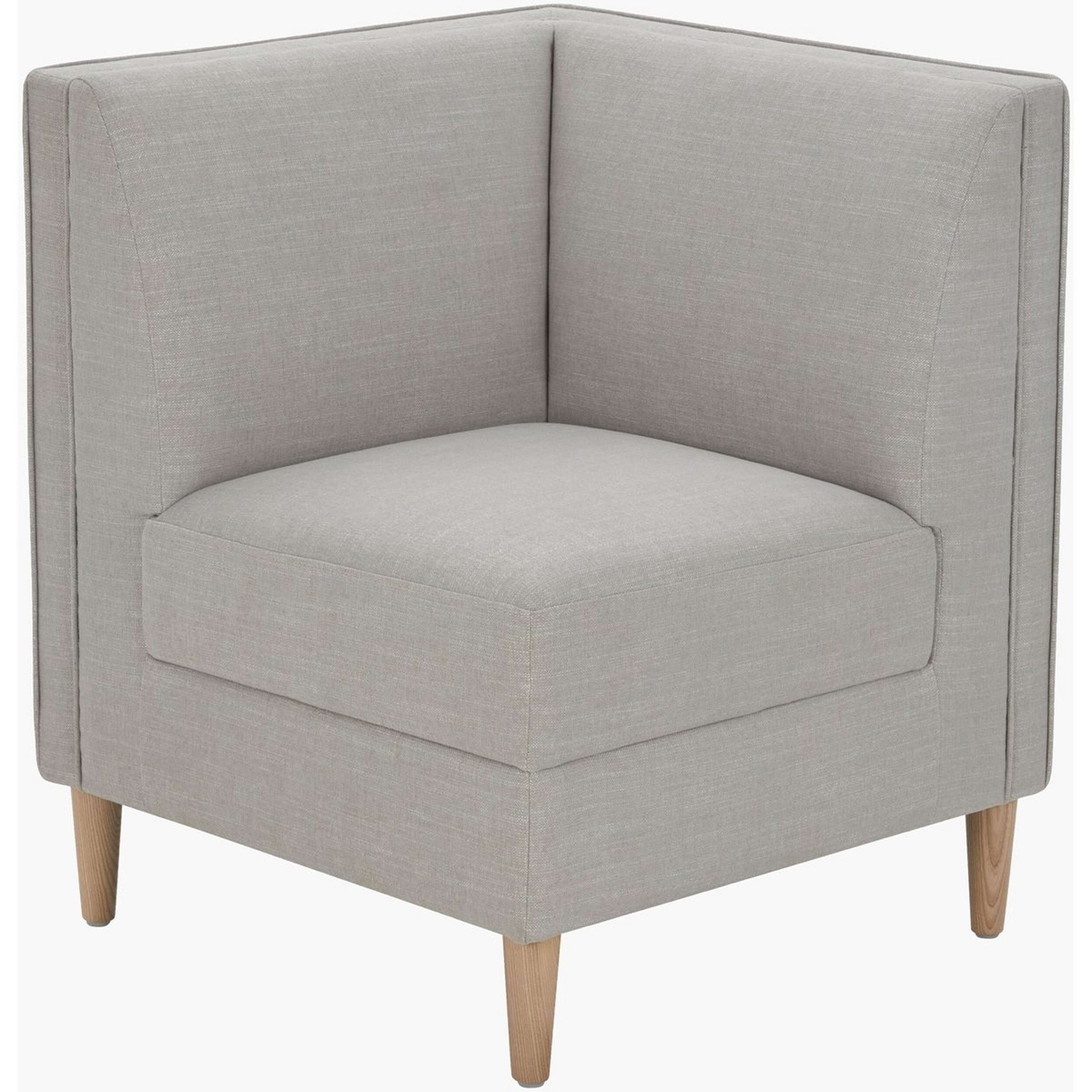 A Koneksi Banquette Corner with Light Gray / Wood color