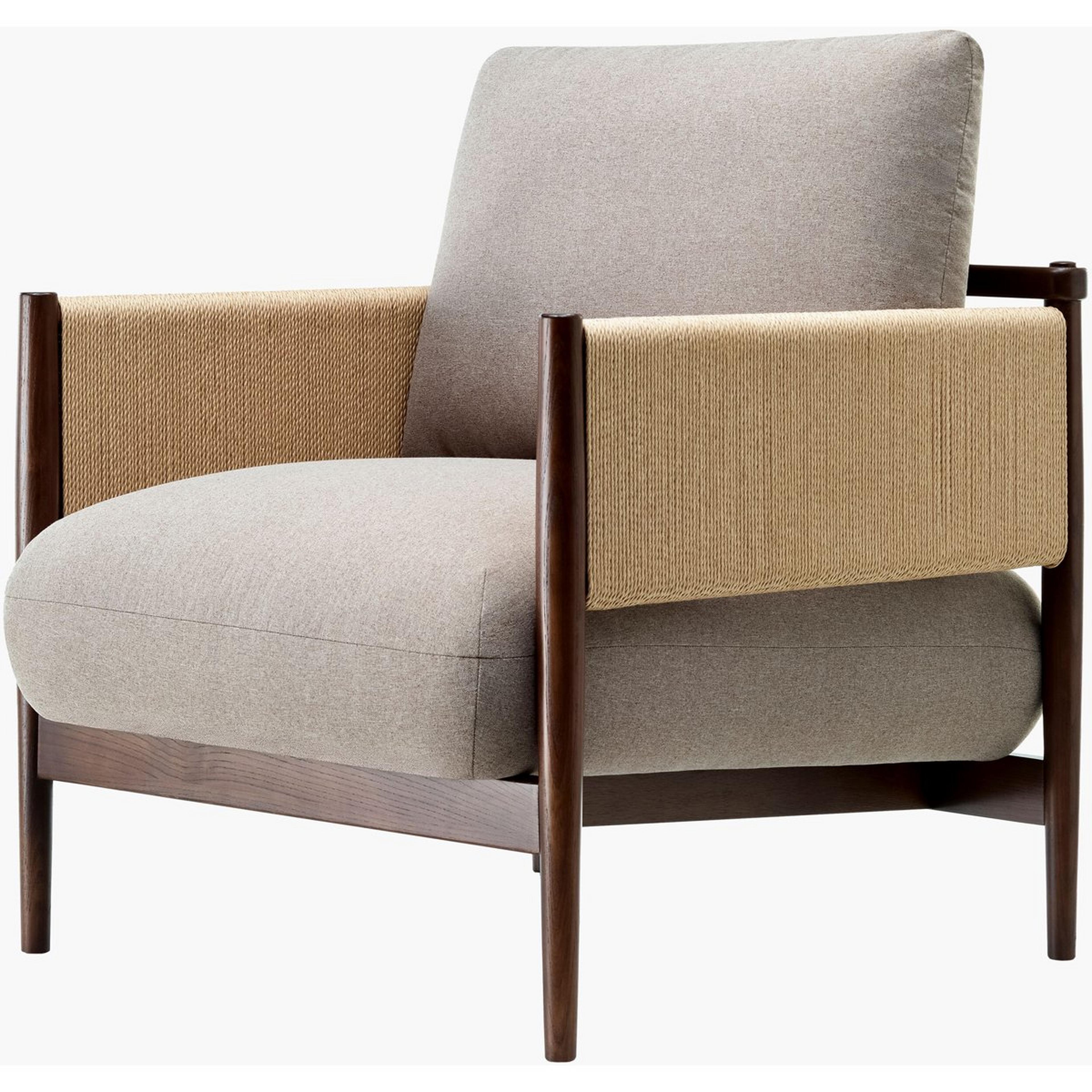 A Liatris Accent Chair with Darkwood / Rope / Beige color