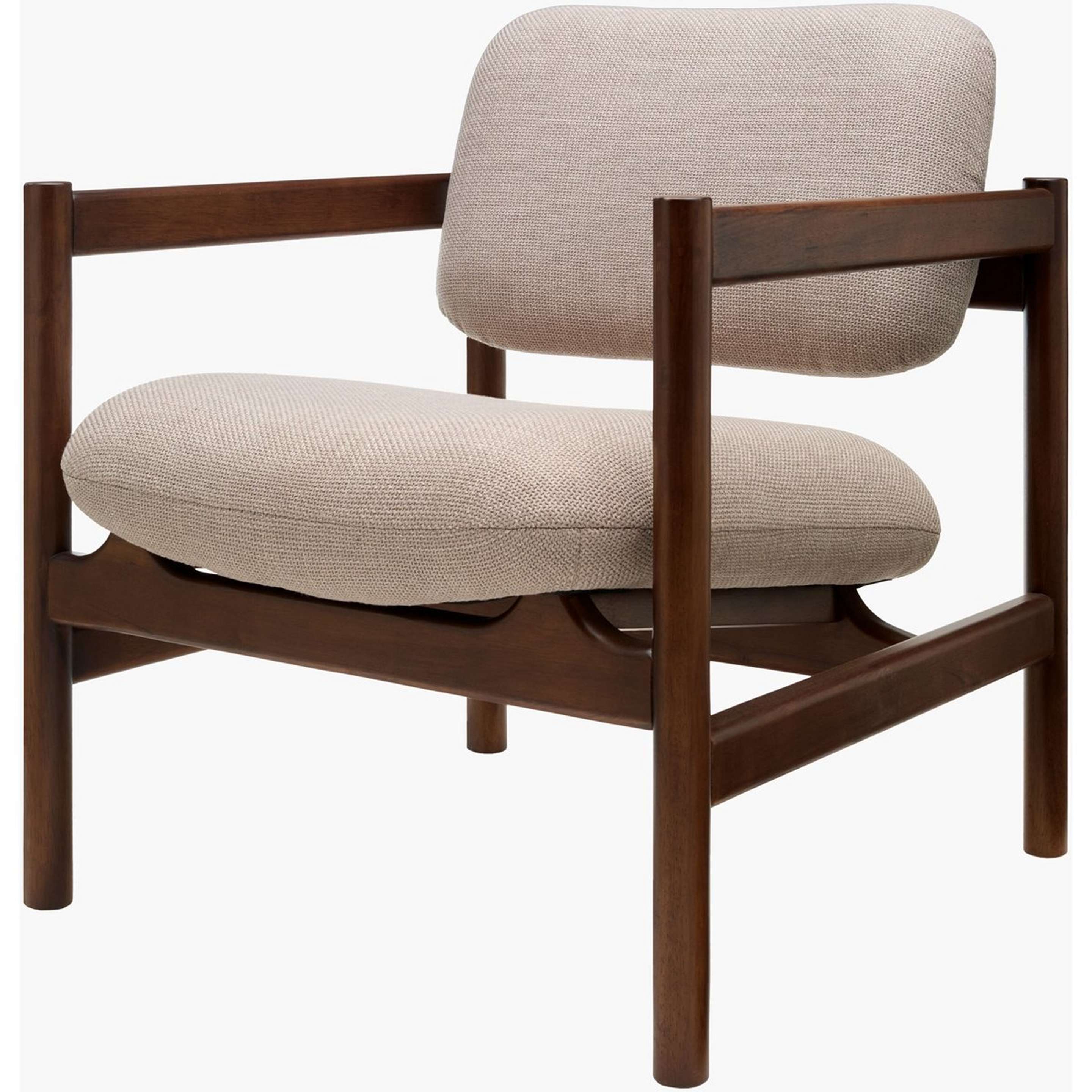 A Cassian Accent Chair with Light Gray / Dark Wood color
