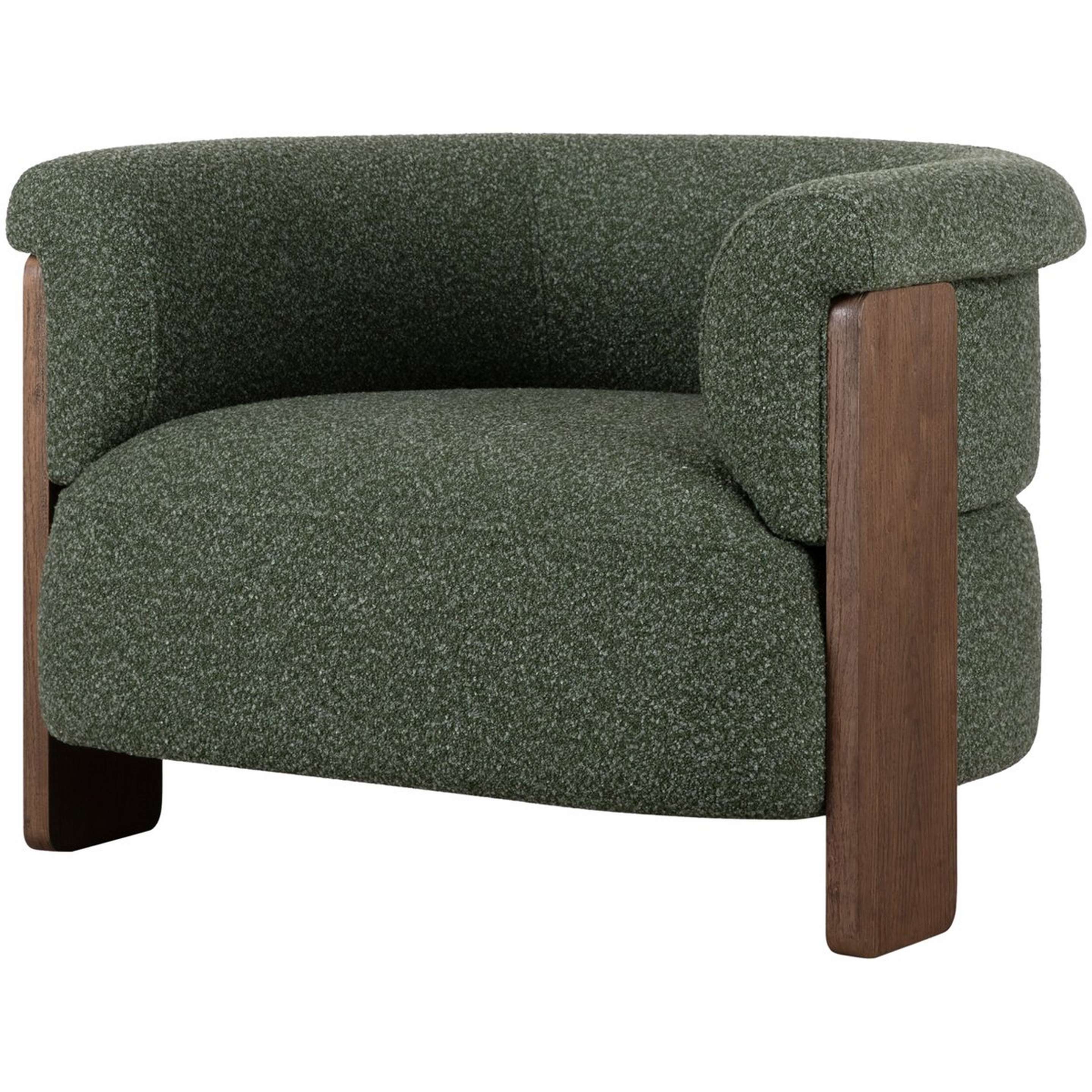 A Yasumi Accent Chair with Green / Wood color