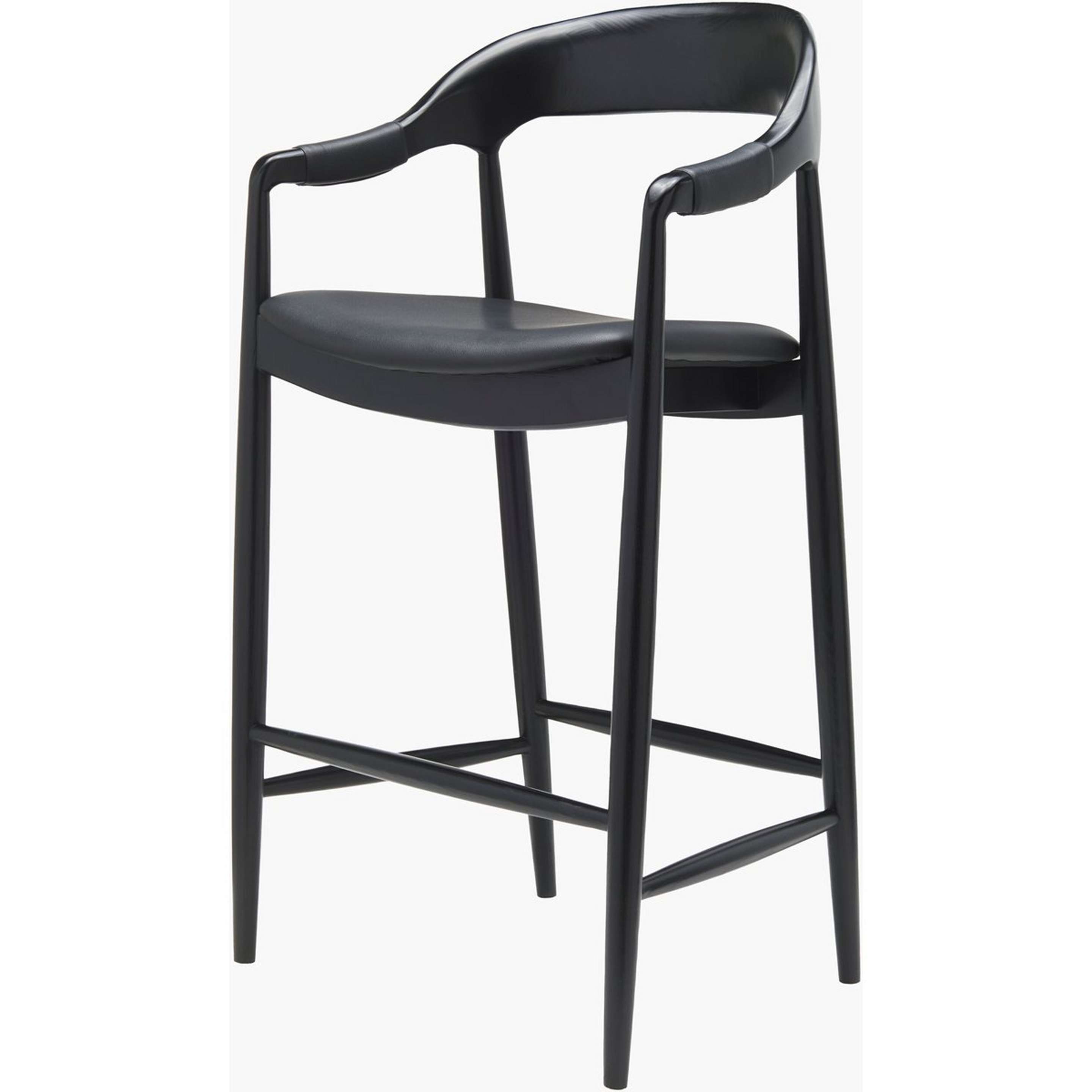 A Lewis Bar Stool with Black / Black Faux Leather color