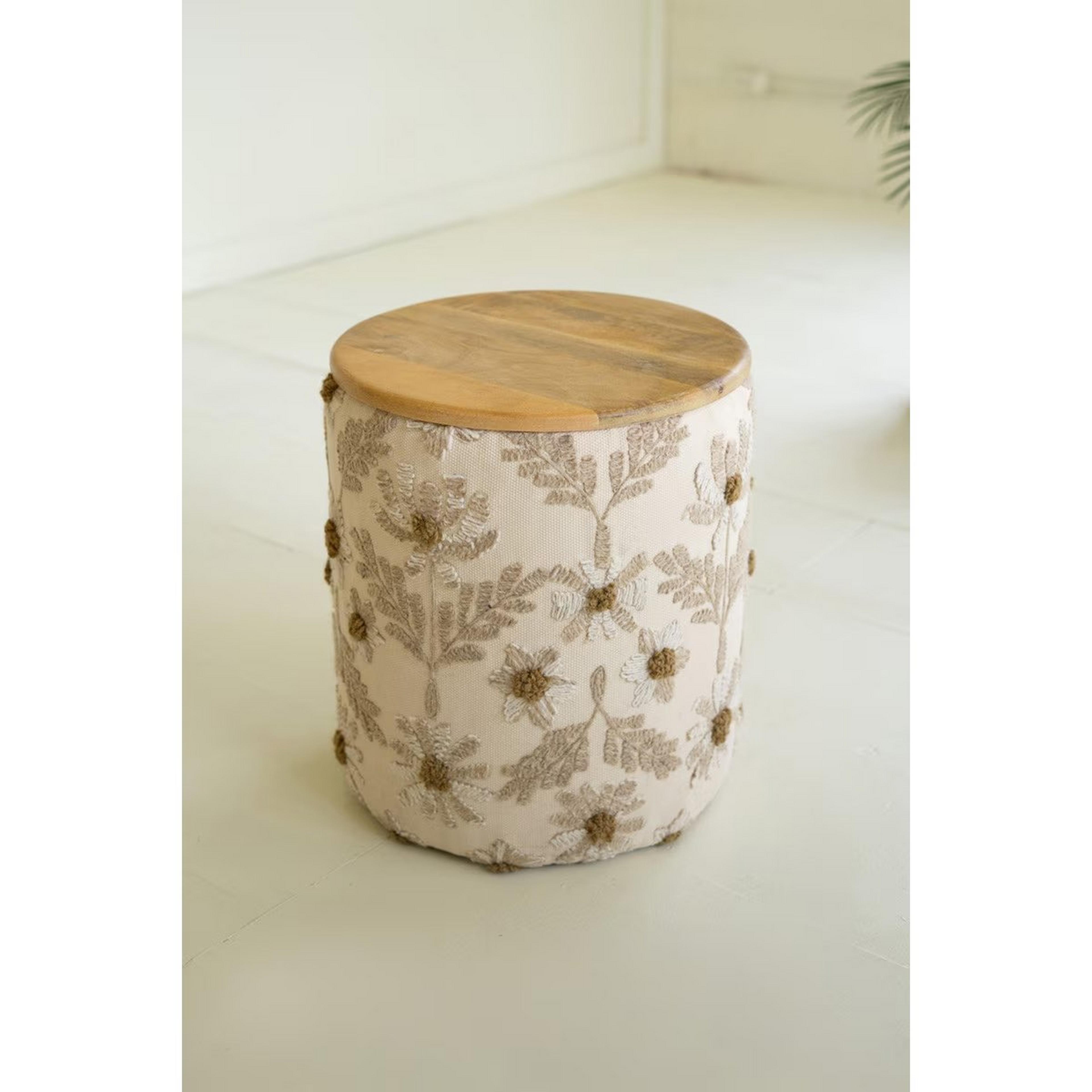 A Mughal Embroidered End Table with undefined color