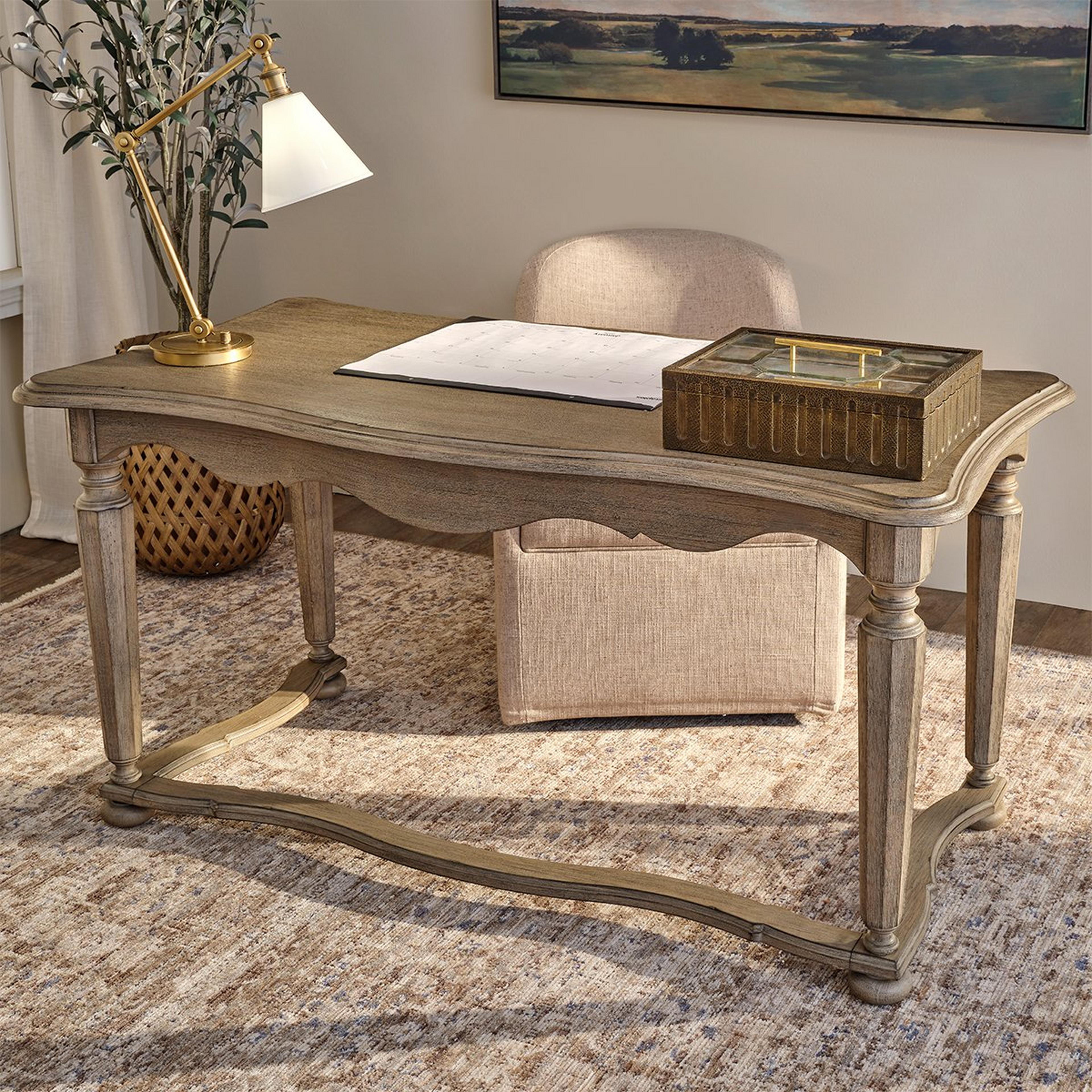 A Foscari Writing Desk with Cerused Wood color
