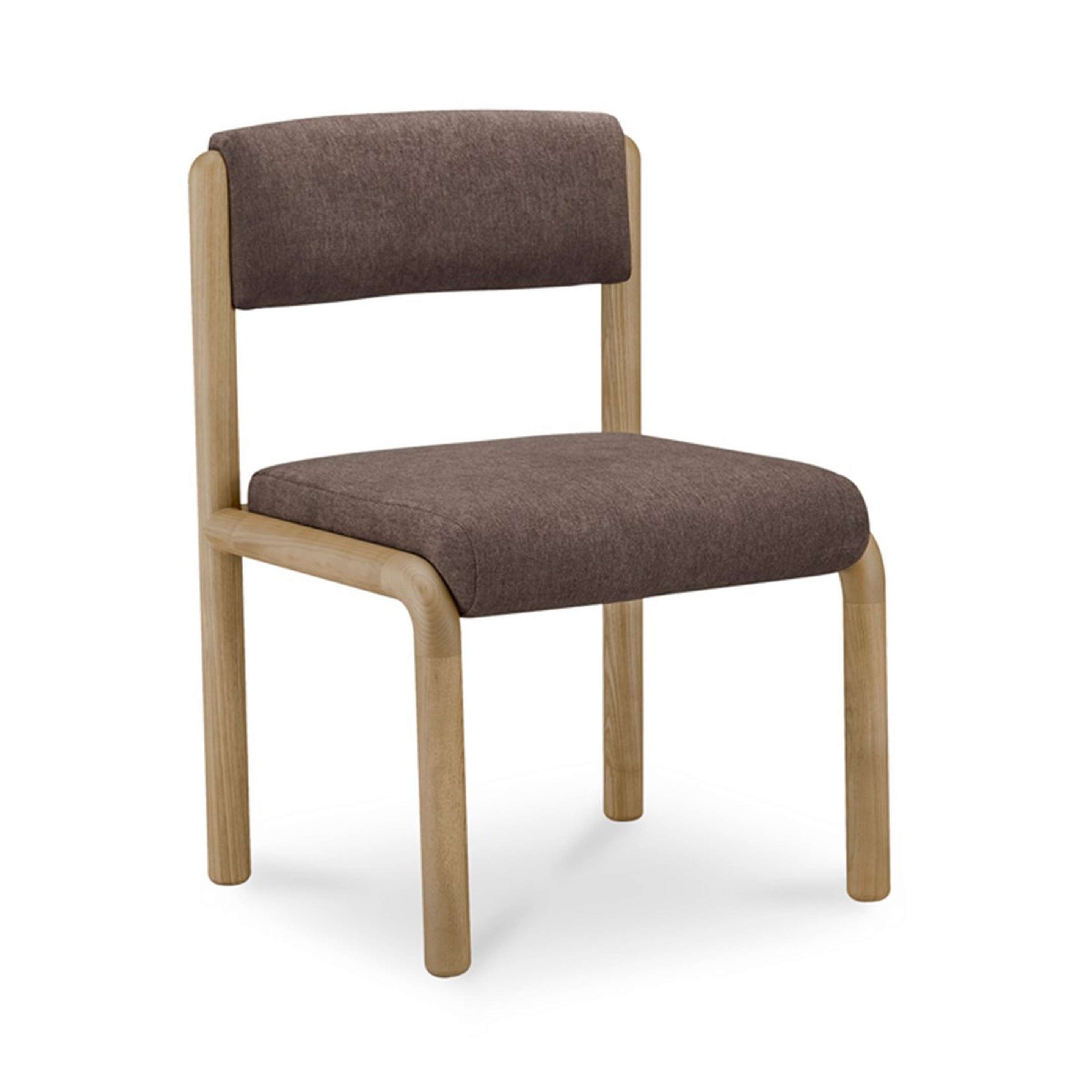 A Ludgate Dining Chair - Set of 2 with Brown Upholstery / Medium Wood color